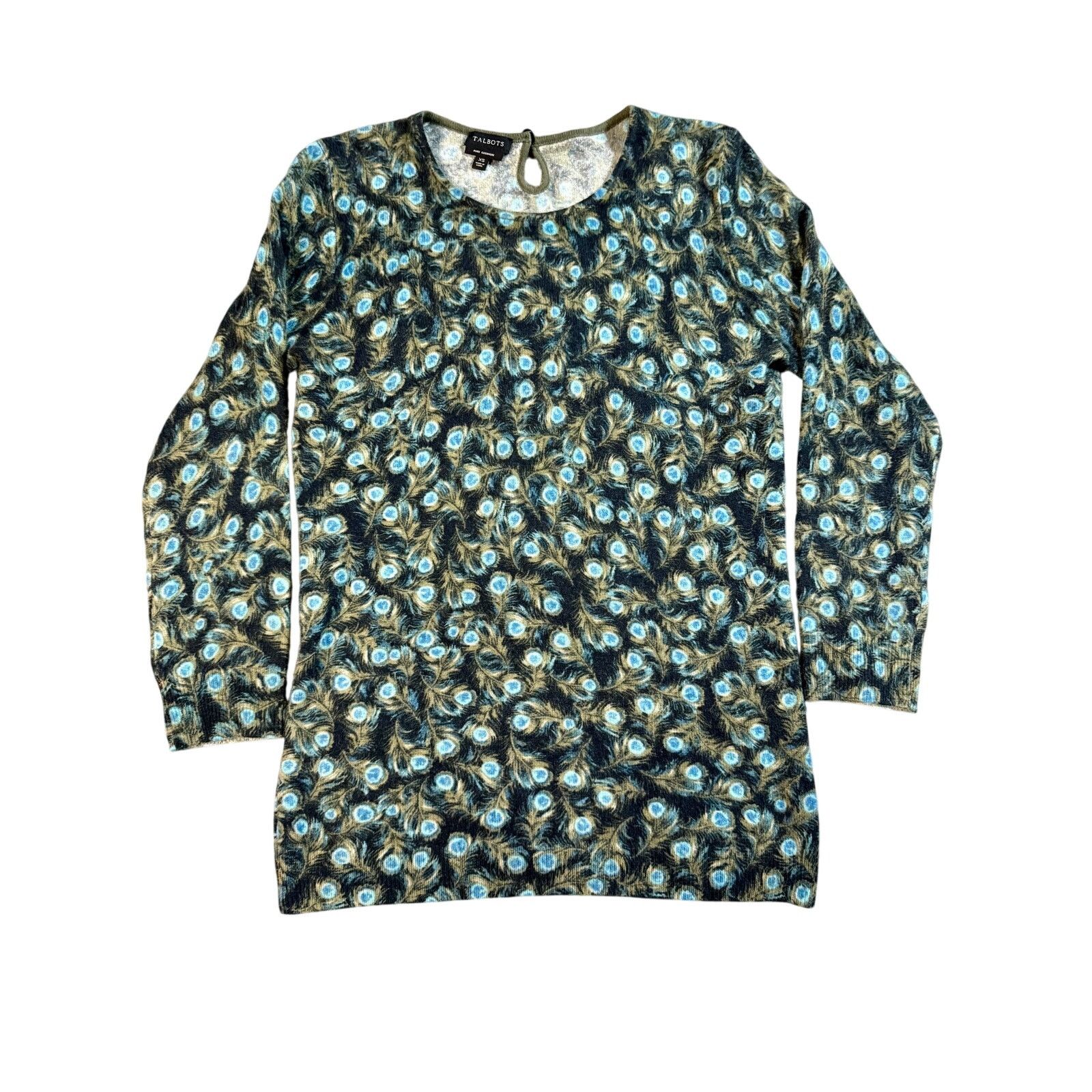 Other Talbots Peacock Crewneck Cashmere Sweater Womens Size XS Size XS / US 0-2 / IT 36-38 - 1 Thumbnail