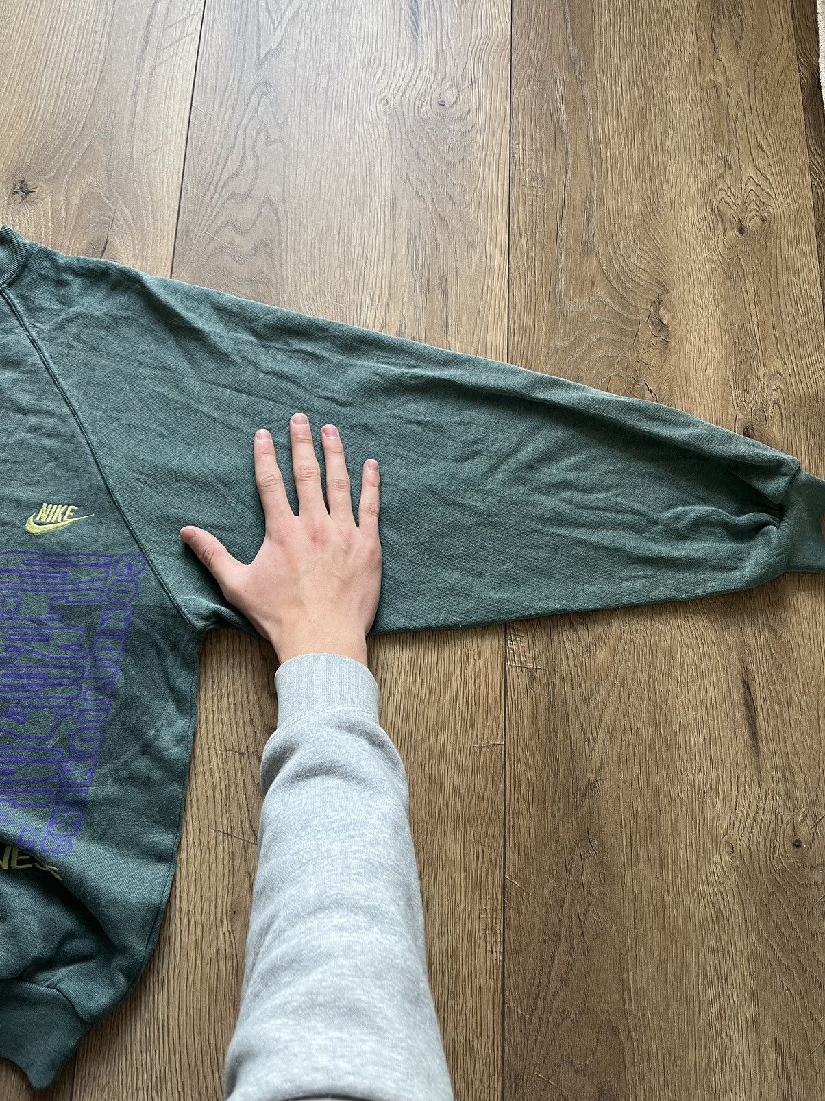 Nike × Vintage 💥 Rare 80’s Nike Vintage y2k Oversized Ice Green Sweatshirt Size S / US 4 / IT 40 - 3 Thumbnail