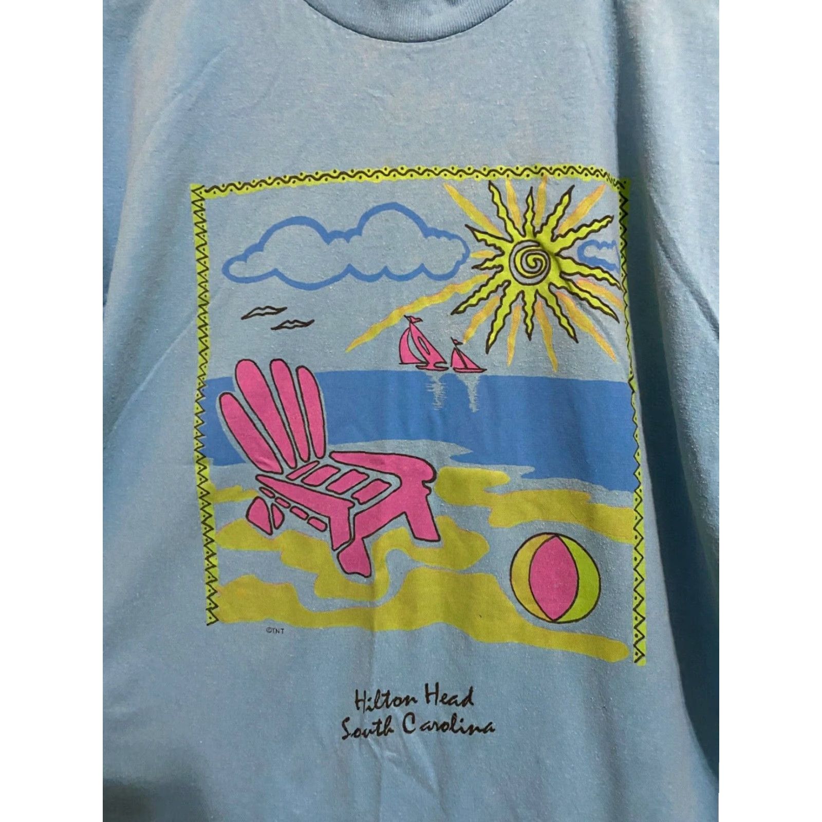 Vintage VINTAGE TNT Casual T Shirt Hilton Head Island SINGLE STITCH MADE IN USA Mens XL BLUE T-Shirt Size US XL / EU 56 / 4 - 2 Thumbnail