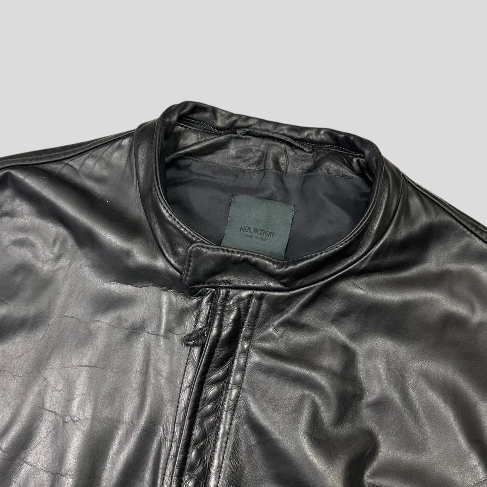 Neil Barrett Neil Barrett 00’s Textured Padded Leather Moto Jacket - L/ Size US L / EU 52-54 / 3 - 4 Thumbnail