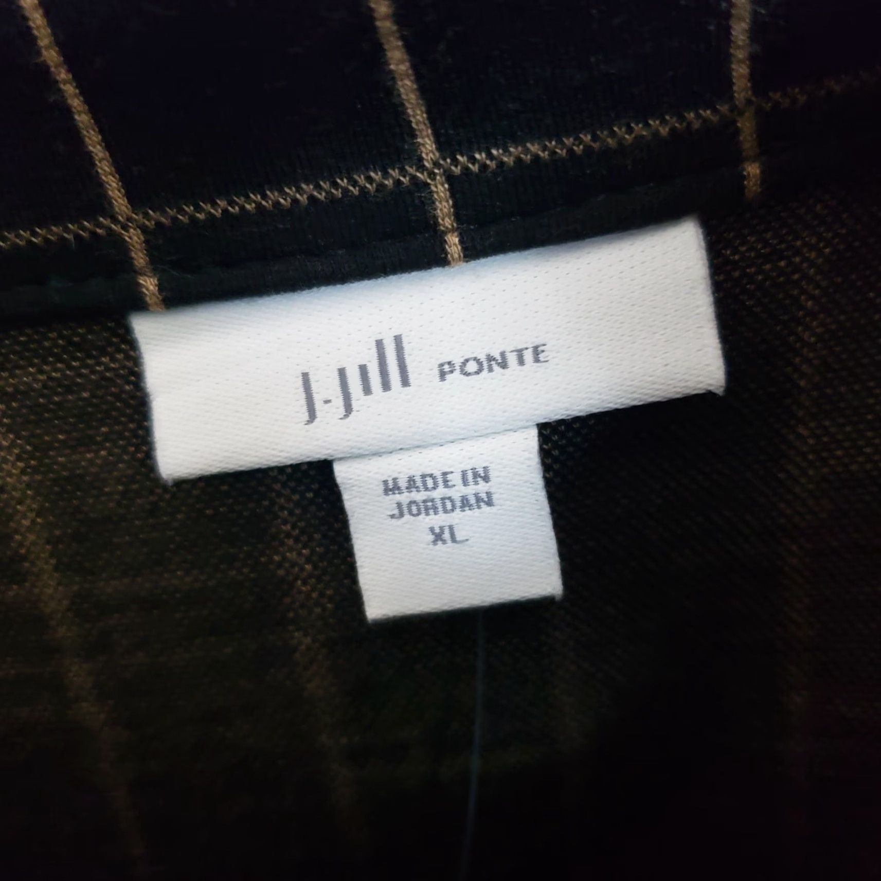J. Jill J. Jill Blouse Shirt Womens Ponte Knit Top XL Black Windowpane Long Sleeve Size XL / US 12-14 / IT 48-50 - 6 Thumbnail