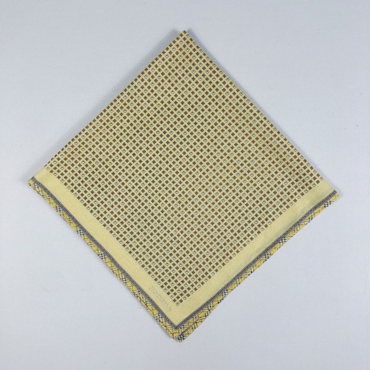 image of Vintage Burberrys Handkerchief Bandana in Yellow, Men's