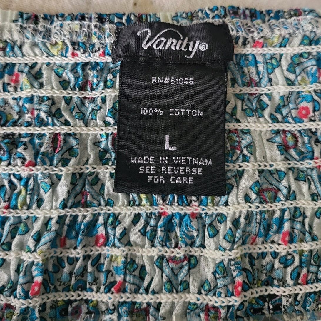 Other Vanity White Paisley Long Strapless Button Down Top - Large Size L / US 10 / IT 46 - 3 Thumbnail