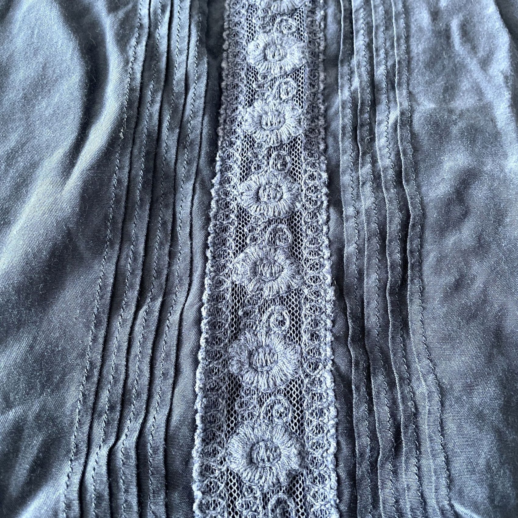 Free People Free People Blouse Shirt Women M Blue Embroidered Bohemian Tunic Long Sleeve Button Open Back Strait Casual Party/Cocktail Travel Size M / US 6-8 / IT 42-44 - 4 Thumbnail