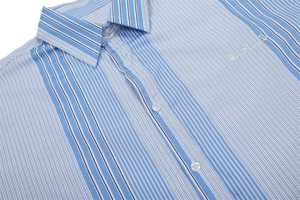 Japanese Brand × Vintage American loose vertical striped short-sleeved shirt Size US M / EU 48-50 / 2 - 4 Thumbnail