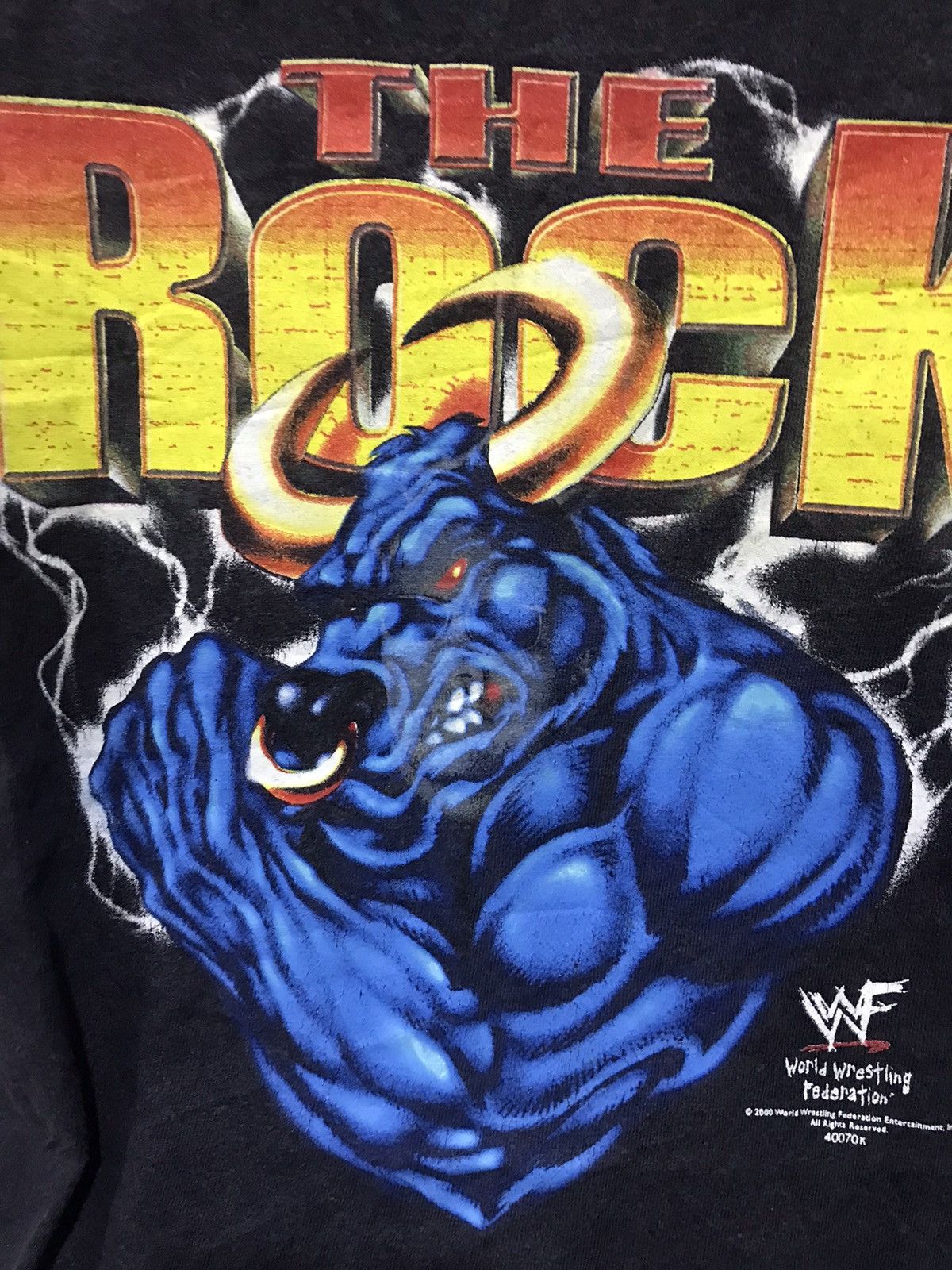 Vintage × WWE × WWF Vintage WWE WWF The Rock Blue Bull Size US L / EU 52-54 / 3 - 2 Thumbnail