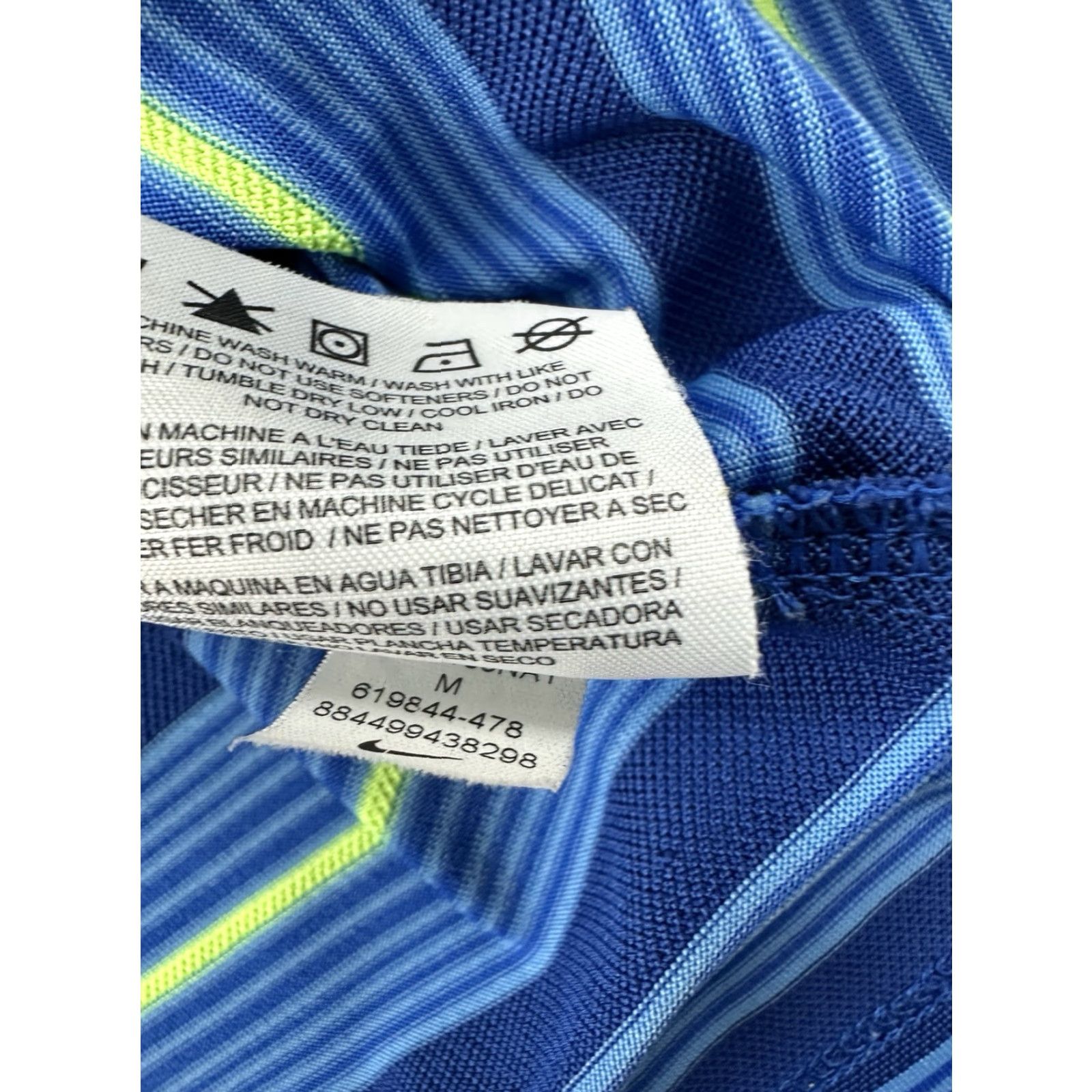 Nike Nike Shirt Mens Medium Blue Striped Golf Polo Dri-Fit Tour Performance Victory Size US M / EU 48-50 / 2 - 4 Thumbnail