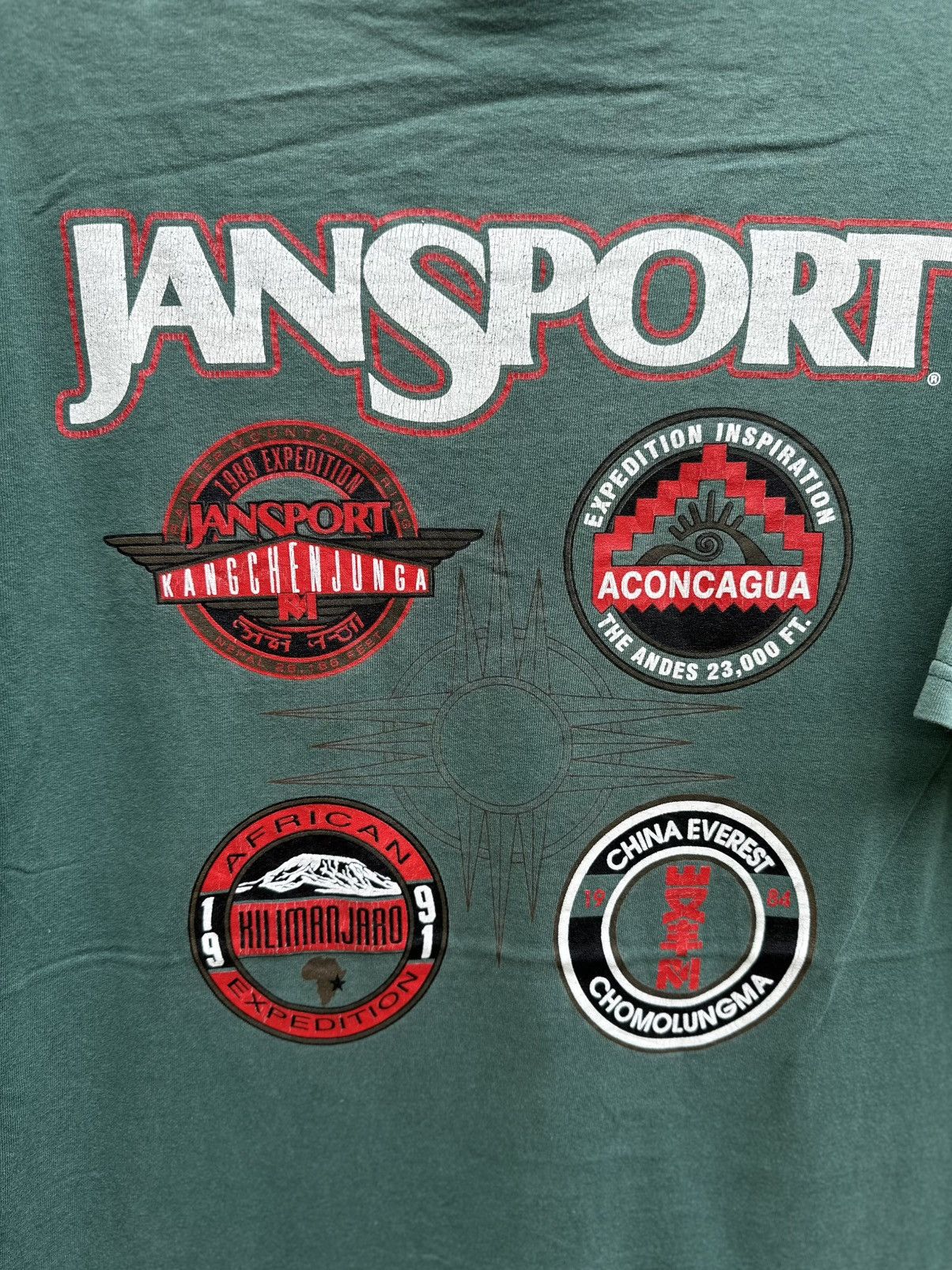 Jansport Vintage 90s JanSport Mountain Tour Faded Tee Size US M / EU 48-50 / 2 - 2 Thumbnail