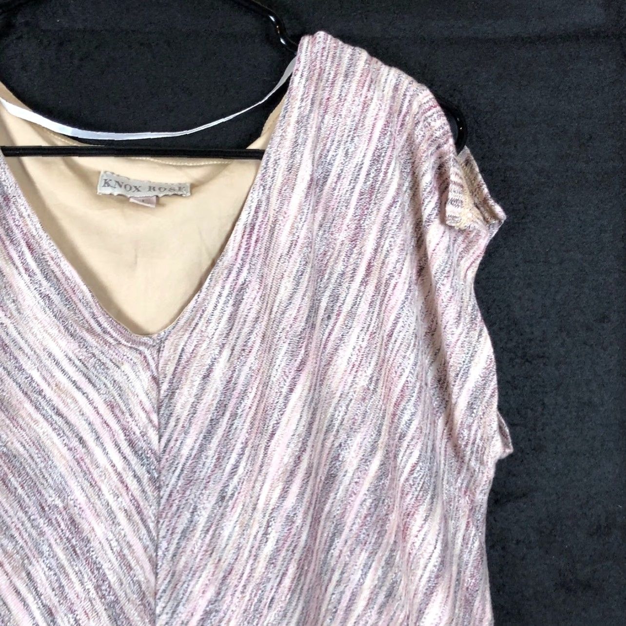 Vintage Knox Rose Women Shirt Pink Brown V Neck Lined Short Sleeve Stretch 1X Size XL / US 12-14 / IT 48-50 - 5 Thumbnail