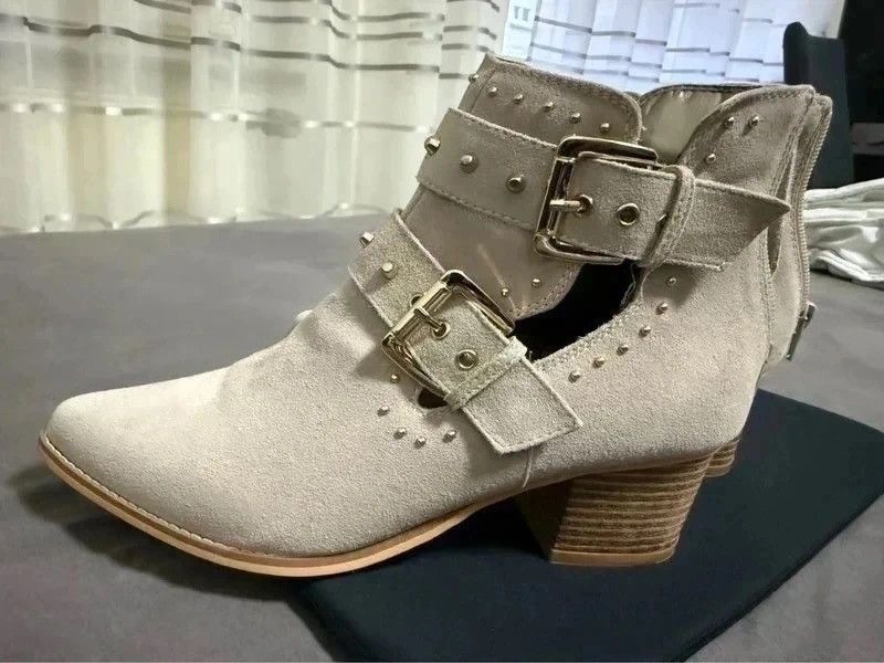 Other Lascana Studded Ankle Boots Beige Size EU 39 (US 8) - New Size US 8 / IT 38 - 4 Thumbnail