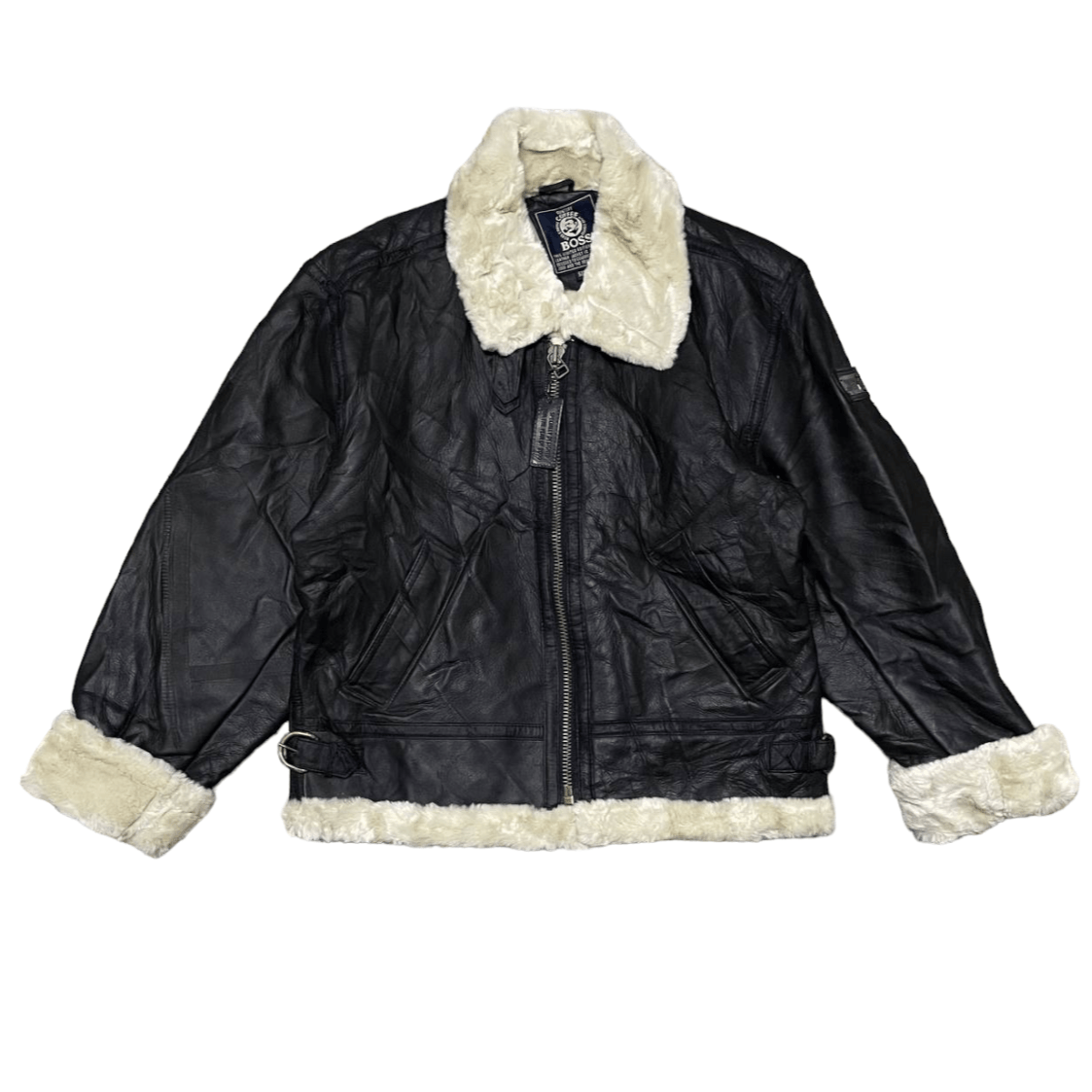 Japanese Brand Vintage 00's Suntory Boss Coffee Cowhide Leather Jacket Size US M / EU 48-50 / 2 - 4 Thumbnail