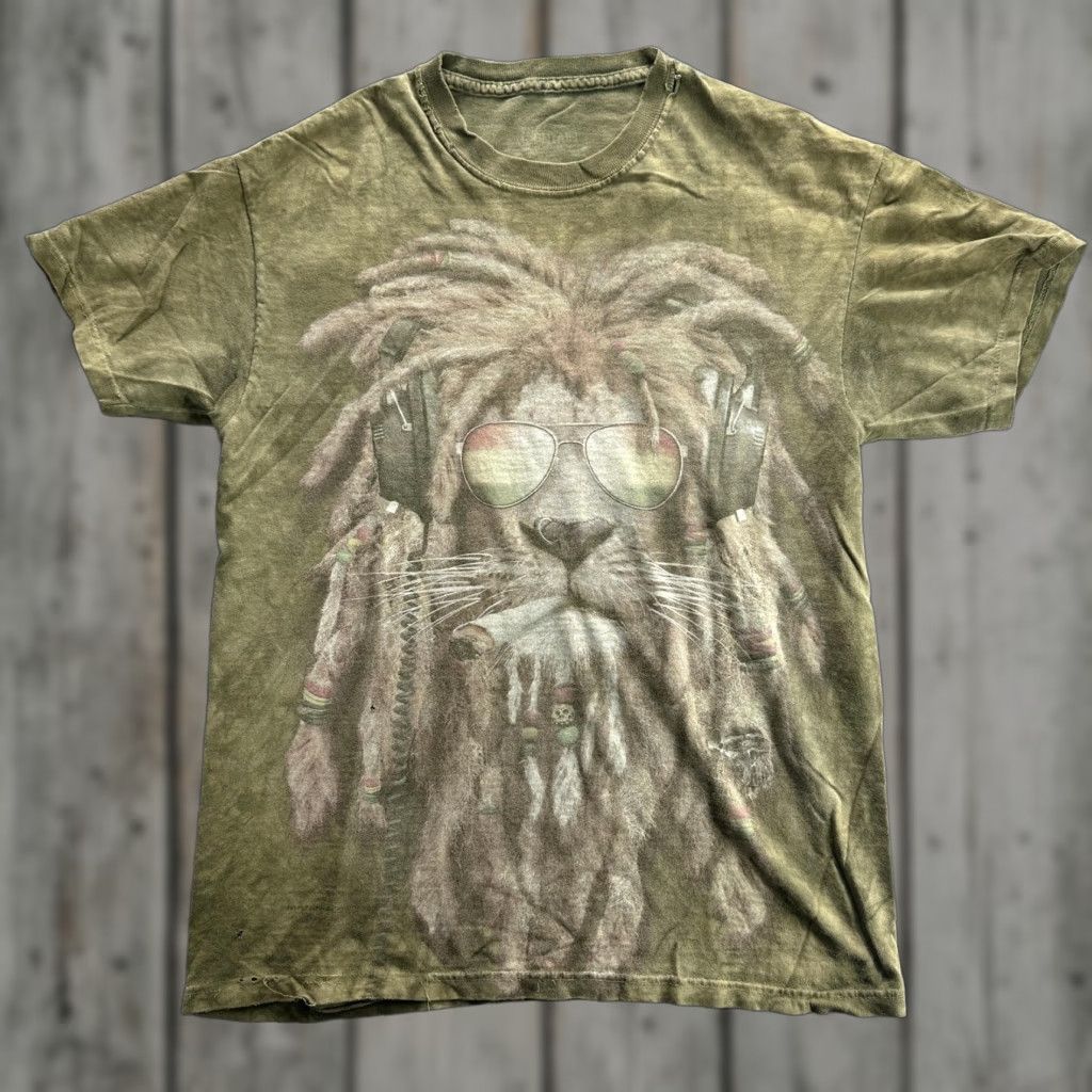The Mountain VINTAGE The Mountain Mens T-Shirt Adult Large Green reggae Lion Graphic Tee All Seasons Streetwear Size US M / EU 48-50 / 2 - 1 Thumbnail