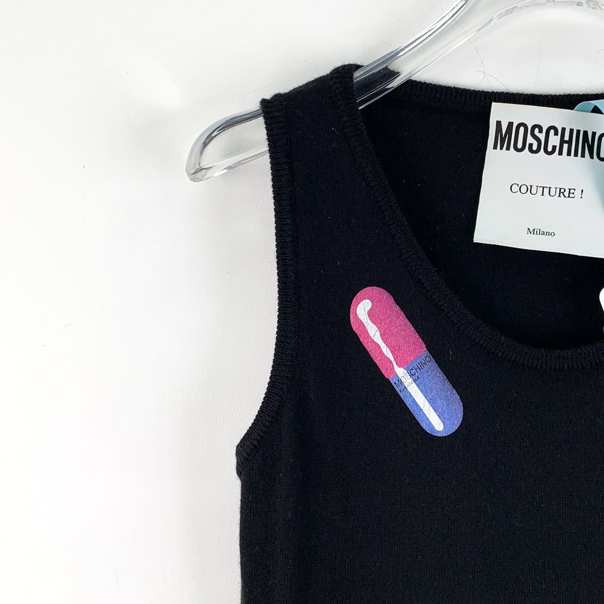 Moschino Moschino Capsule Print V-neck Sleeveless Knit Dress K26WX Size S / US 4 / IT 40 - 3 Thumbnail