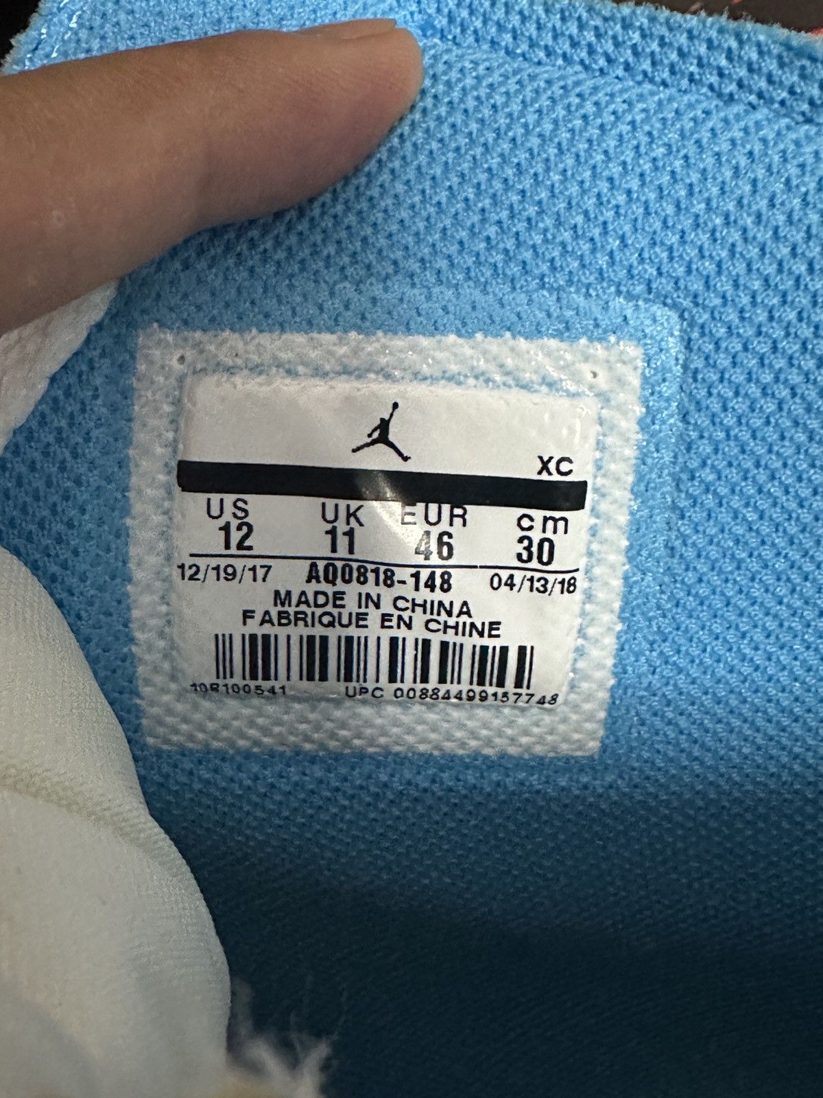 Jordan Brand × Off-White × Virgil Abloh Jordan 1 Retro High Off-White University Blue Size 12 Size US 12 / EU 45 - 6 Thumbnail