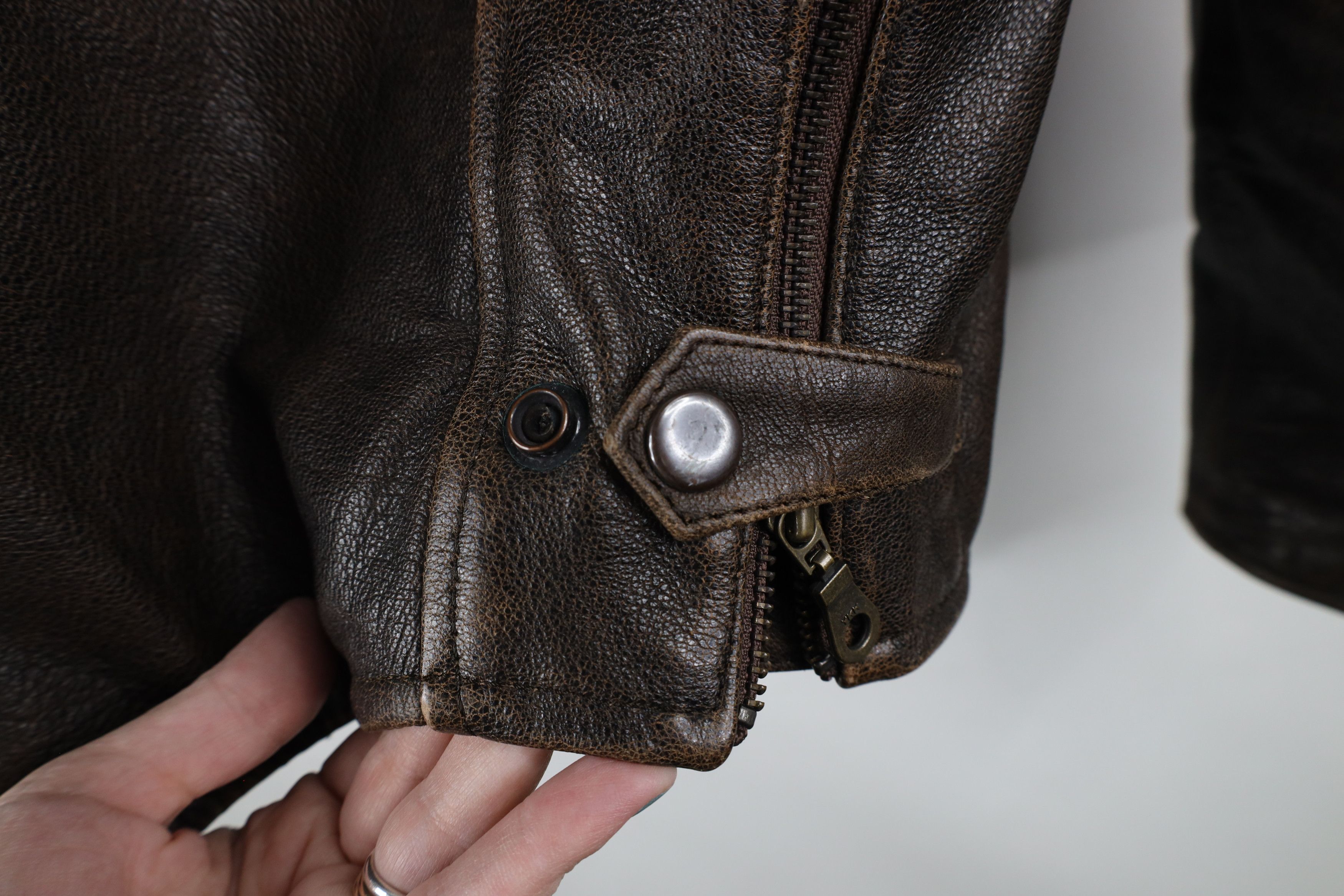 Vintage Vintage 90s Streetwear Motorcycle Riding Jacket Brown Size US XL / EU 56 / 4 - 14 Thumbnail