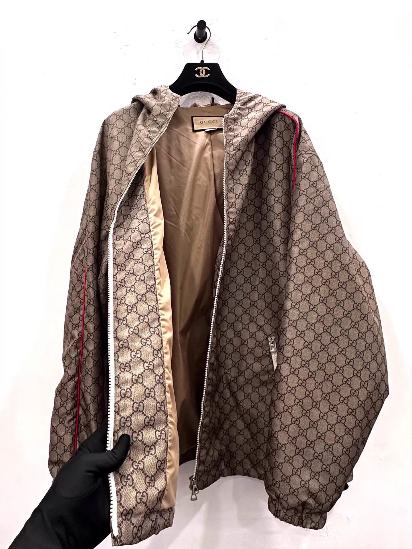 Gucci Gucci x Kai Bear GG Logo Light Brown Zip Jacket 52 Size US L / EU 52-54 / 3 - 4 Thumbnail