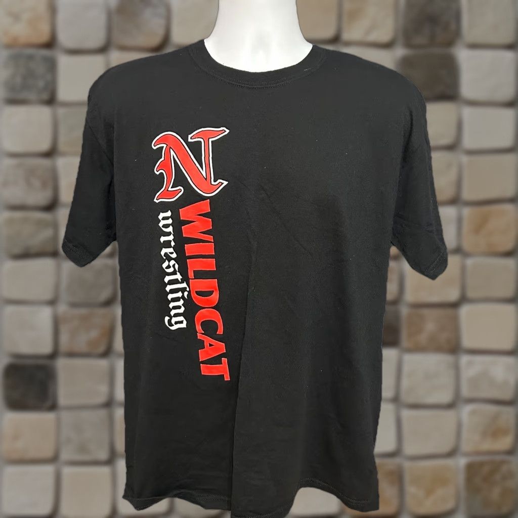 Gildan Northwestern Senior High School Wildcat Wrestling Shirt Men Large Black Gildan Dryblend T-Shirt Graphic Print Crew Neck Short Sleeve Size US L / EU 52-54 / 3 - 1 Thumbnail