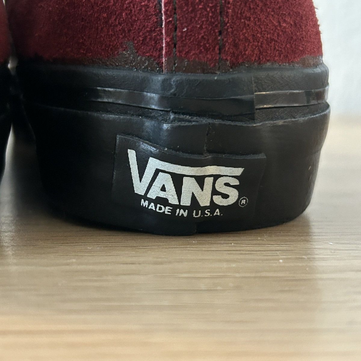 Vans Vintage Vans Burgundy Suede Era Sneaker Made In USA 80s NOS Size US 9 / EU 42 - 5 Thumbnail