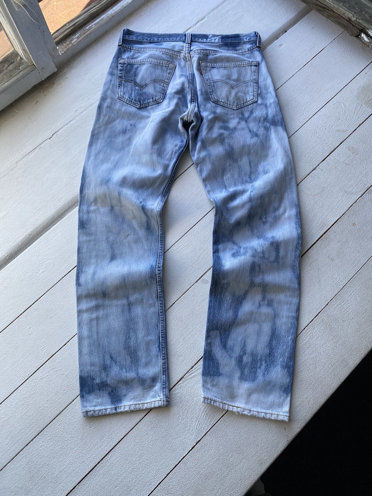 Levi's Vintage Clothing LVC Levis USA Made Custom Distressed Blue Cow Pattern Jeans Size US 32 / EU 48 - 9 Thumbnail