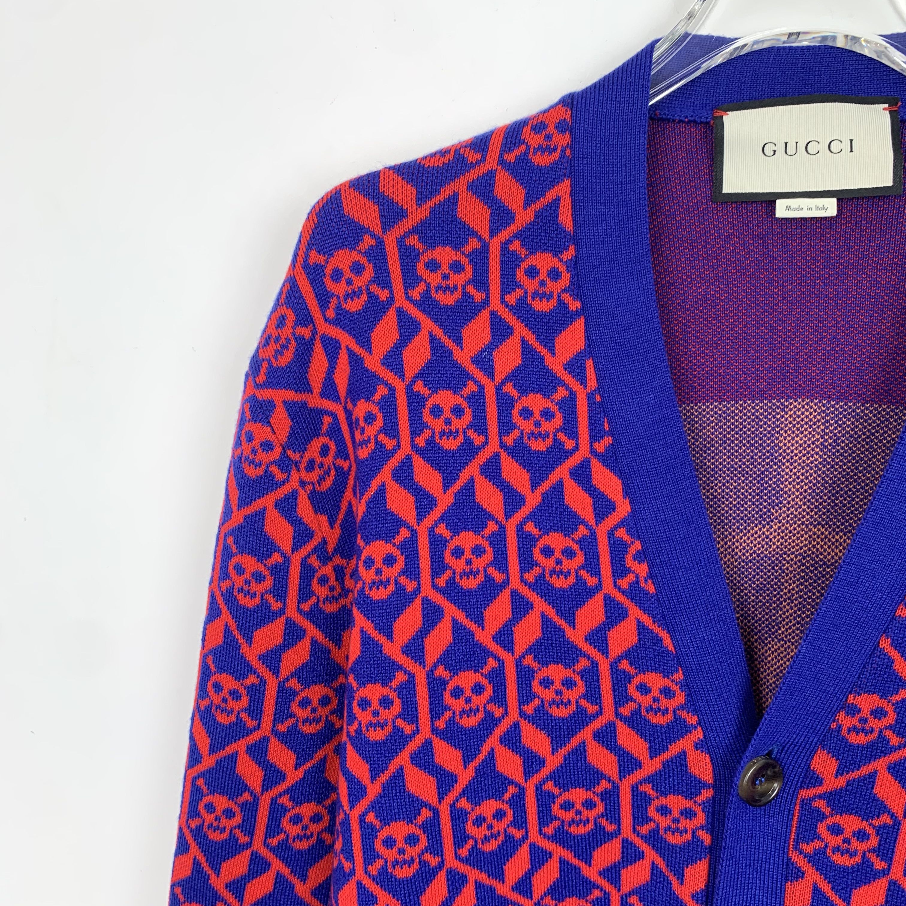 Gucci Gucci Wool Cardigan – Purple V-Neck Knit Jacket (Size S) Size S / US 4 / IT 40 - 5 Thumbnail