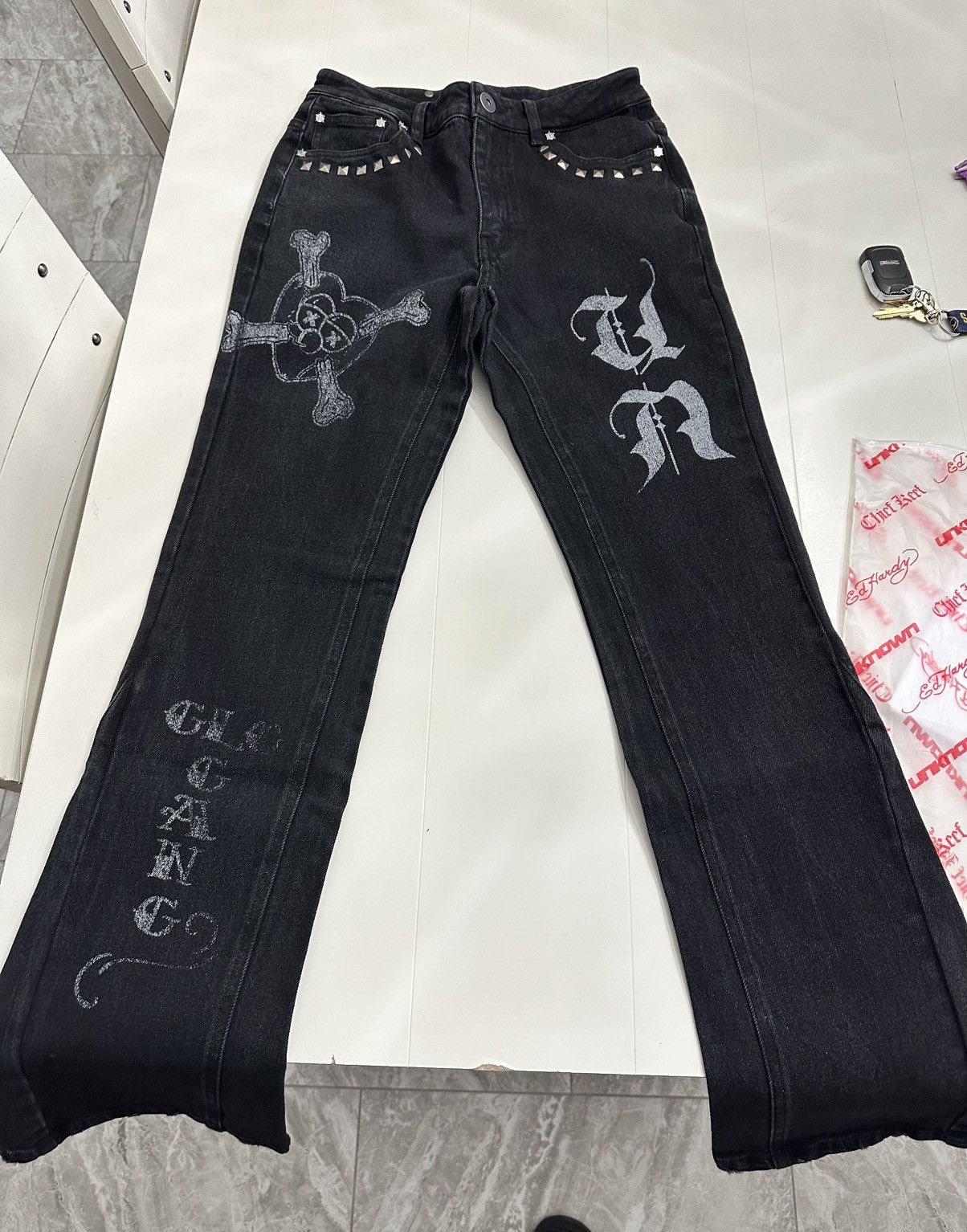 Ed Hardy × Glo Gang × Unknown London Chief Keef Ed hardy Jeans 28x28 Size US 28 / EU 44 - 1 Thumbnail