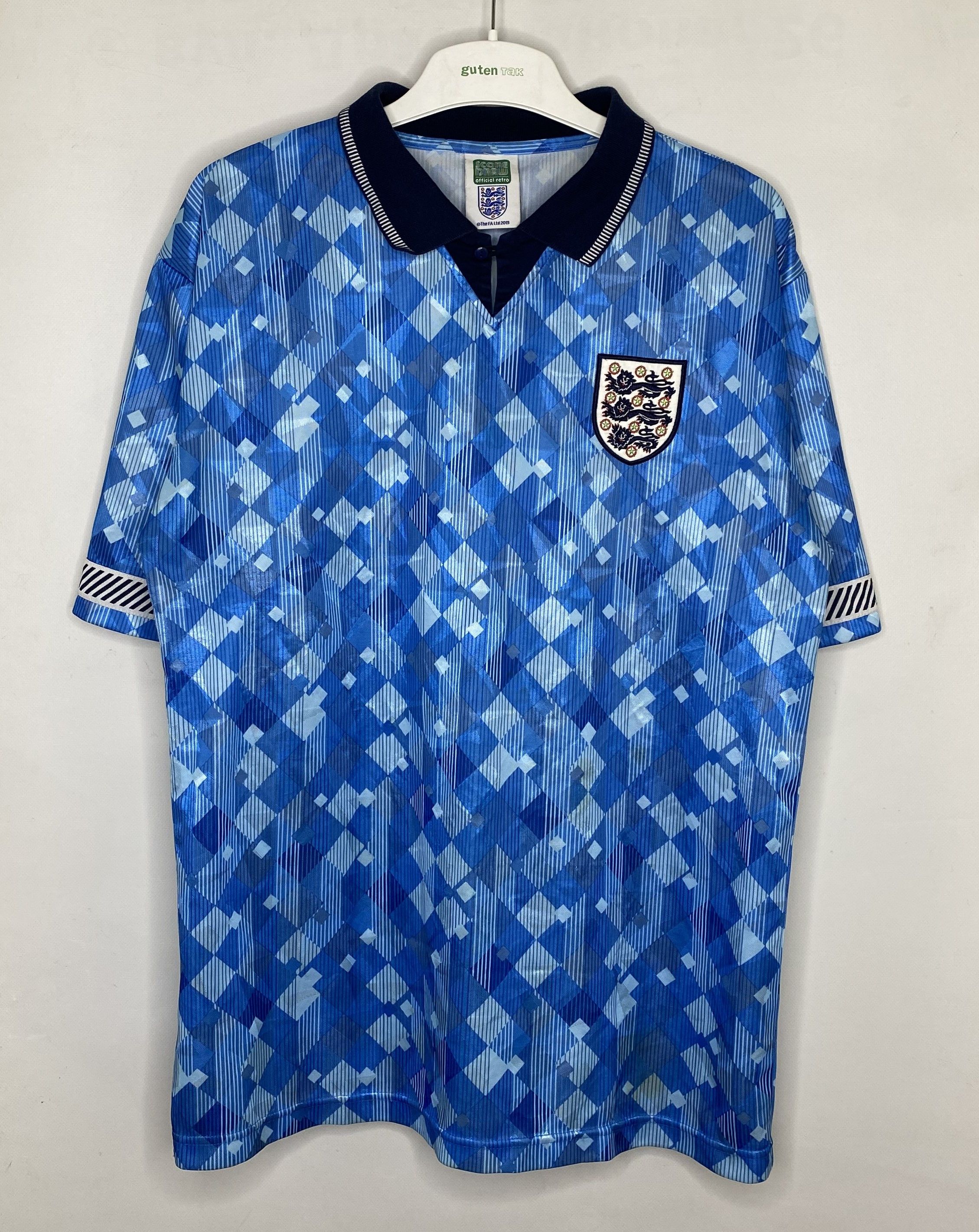 Vintage ENGLAND 1990 1992 THIRD RETRO FOOTBALL SHIRT SOCCER JERSEY Size US L / EU 52-54 / 3 - 1 Thumbnail