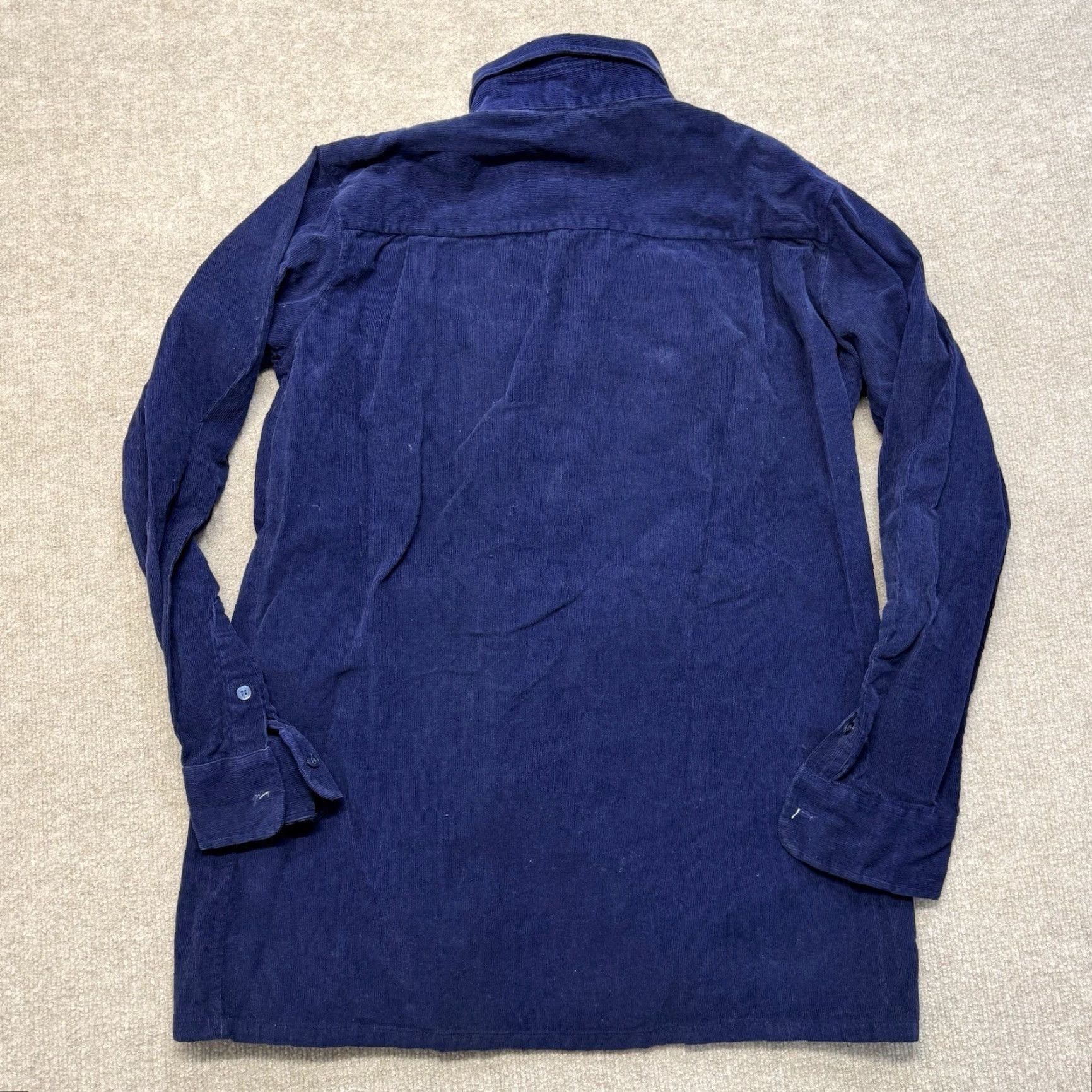 Vintage VINTAGE Country Touch Corduroy Western Shirt Large Tall Blue Pockets 70s Men Button-Up Shirt (LT) Boys Mens Waxed? Size US L / EU 52-54 / 3 - 6 Thumbnail