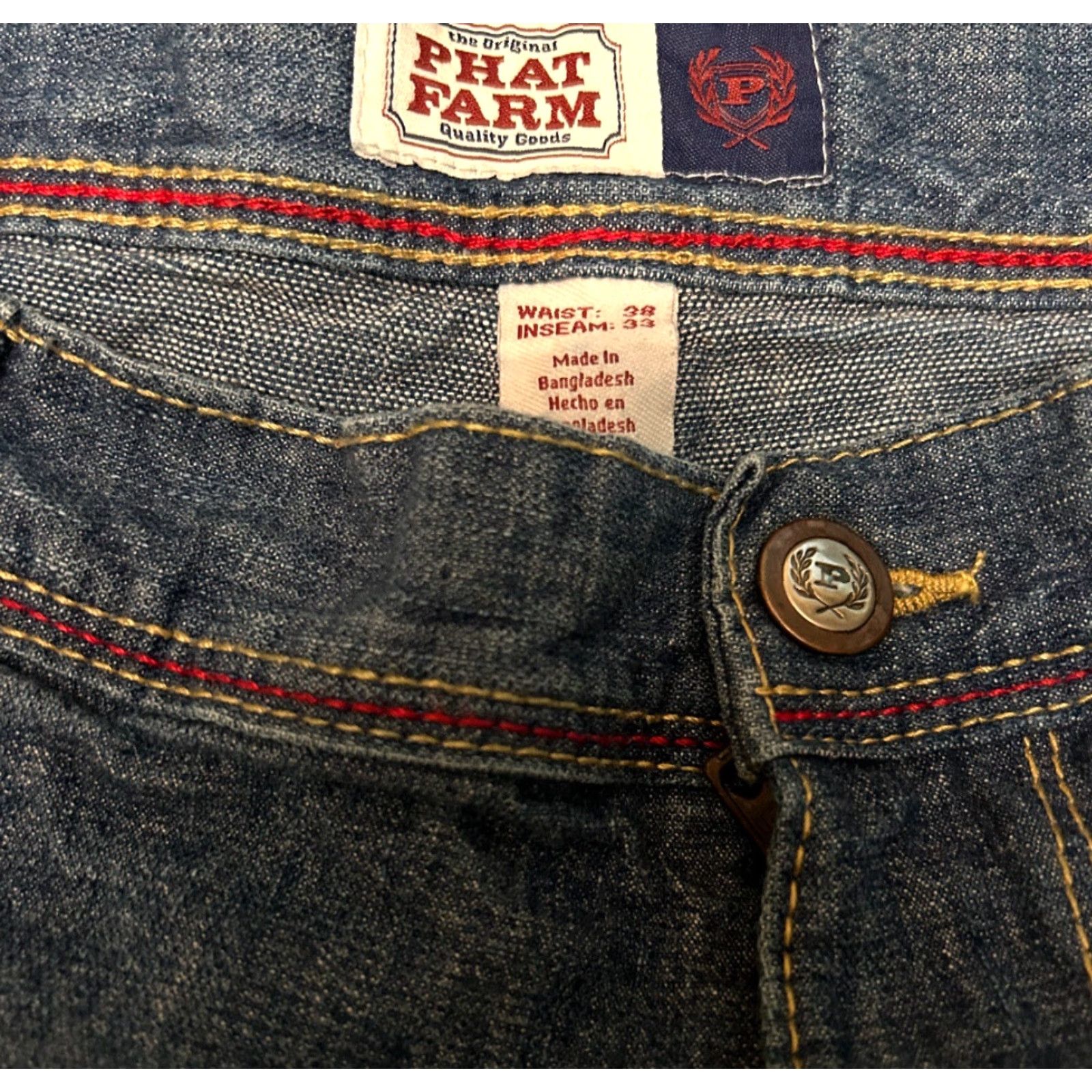 Phat Farm VINTAGE Phat Farm Jeans VTG Mens 38 Skater Grunge Y2K Baggy Wide-Leg 38x33 Blue Size US 38 / EU 54 - 4 Thumbnail