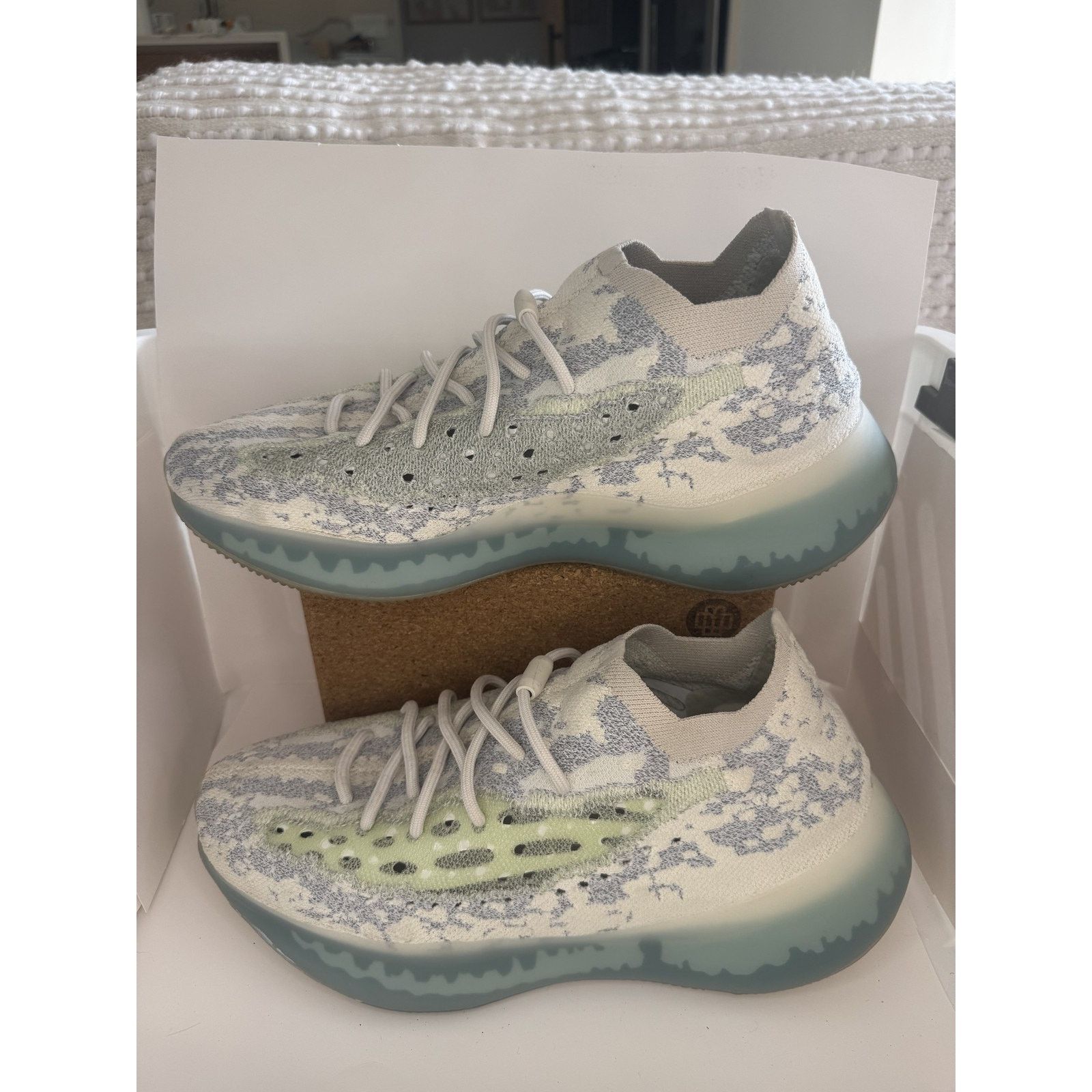 Adidas Adidas Yeezy Boost 380 Shoes Mens Blue Oat Reflective Knit Size US 12 / EU 45 - 1 Thumbnail
