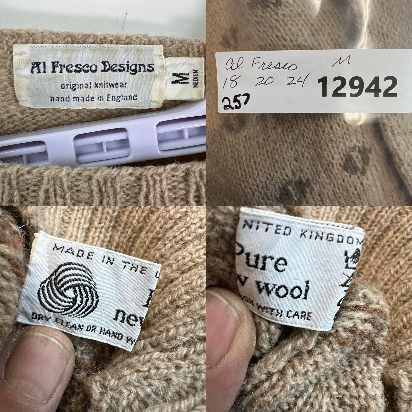 Vintage VINTAGE Al Fresco Design Wool Cardigan Sweater Womens M Brown Argyle/Diamond Pattern Size M / US 6-8 / IT 42-44 - 8 Thumbnail