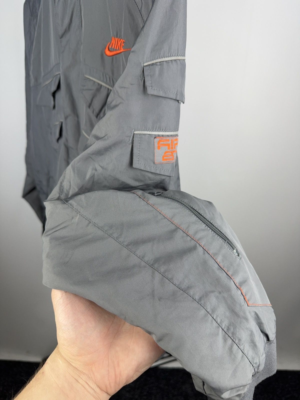 Nike × Vintage 00s Nike Air gray Tactical Jacket Utility Y2K Cyber Style Size US S / EU 44-46 / 1 - 9 Thumbnail