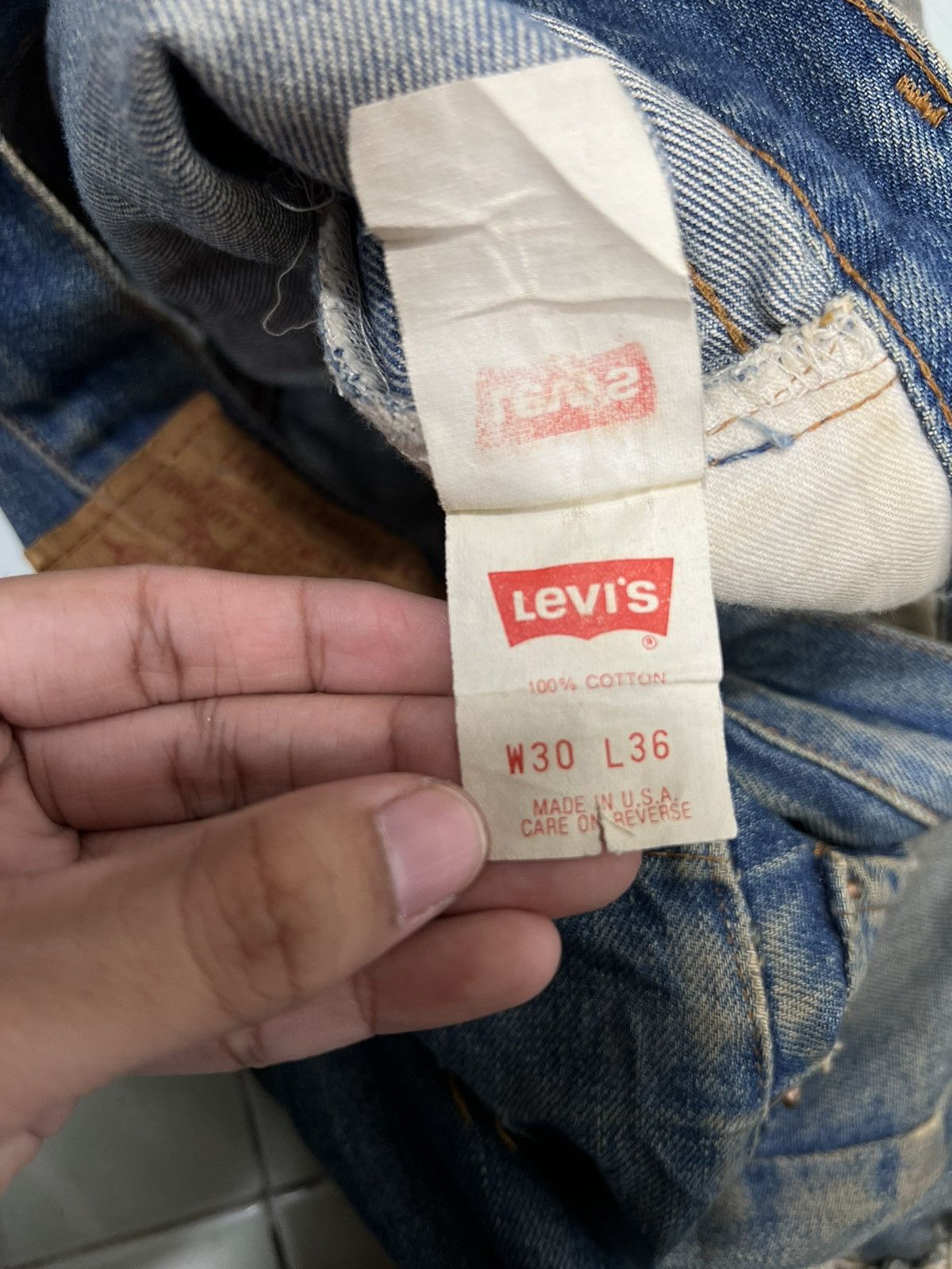 Levi's × Levi's Vintage Clothing × Vintage 🔥 90s VINTAGE LEVIS BIG E RED LINE DYED DISTRESS DENIM Size US 30 / EU 46 - 18 Thumbnail