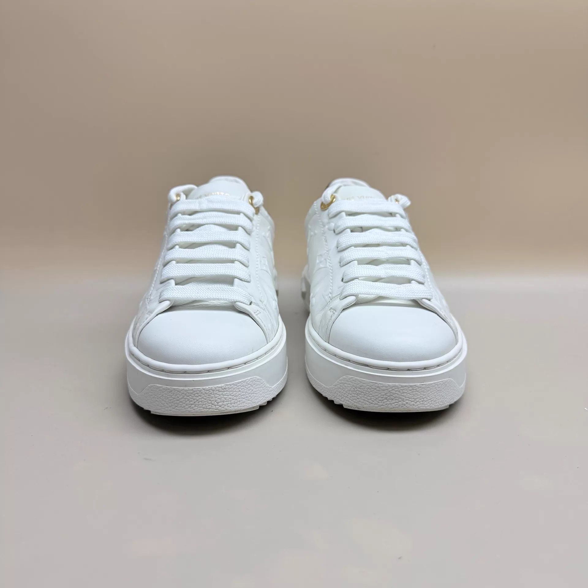 Louis Vuitton LV White/Brown Monogram Platform Shoes EU35 95 New Size US 4.5 / IT 34.5 - 2 Thumbnail