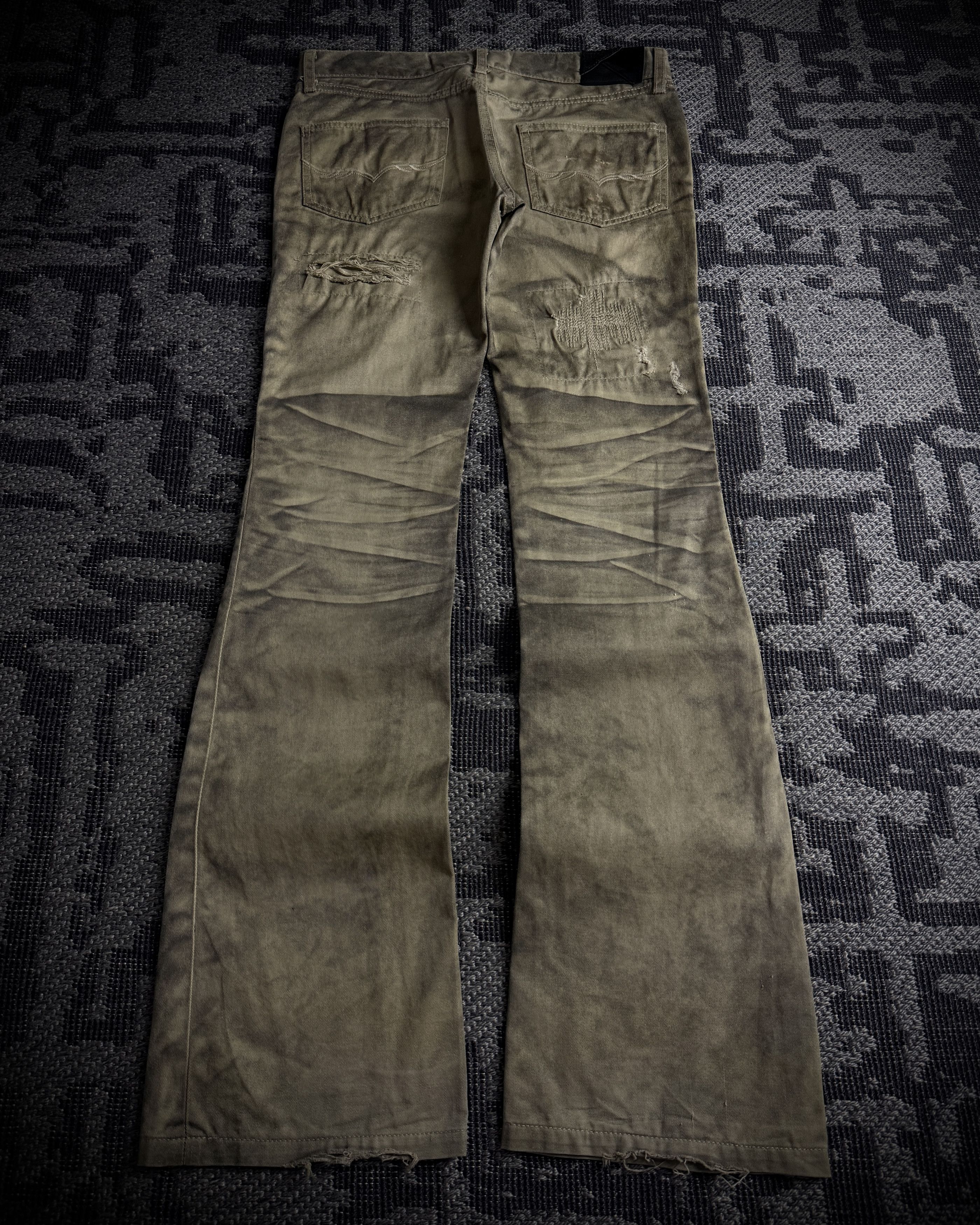 GOSTAR DE FUGA FUGA Washed Sand Heavy Stitch Distressed Bootcut Size US 31 - 9 Thumbnail