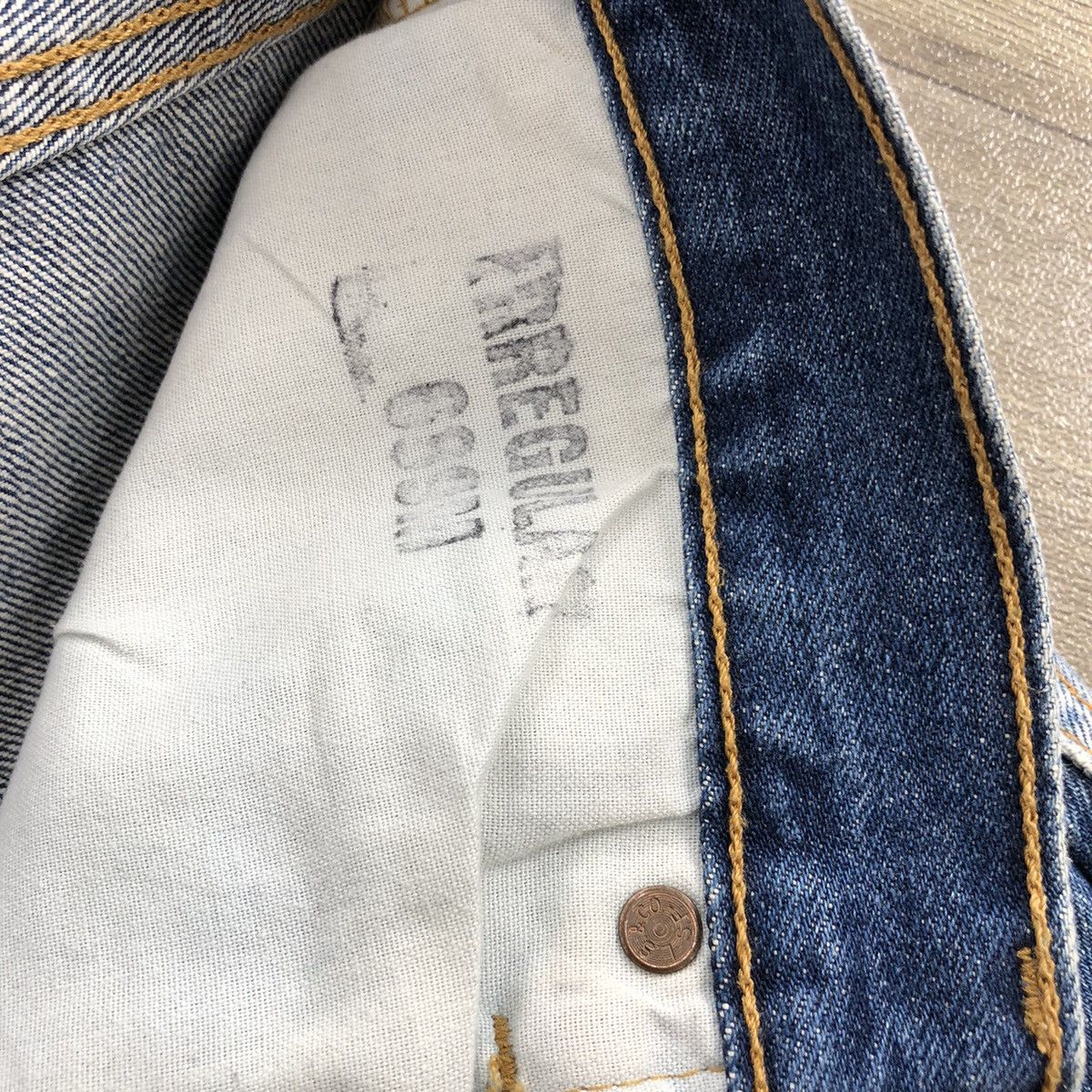 Levi's 90s Vintage Levis 501 USA Rework Painted Custom Blue Jeans Size US 34 / EU 50 - 14 Thumbnail