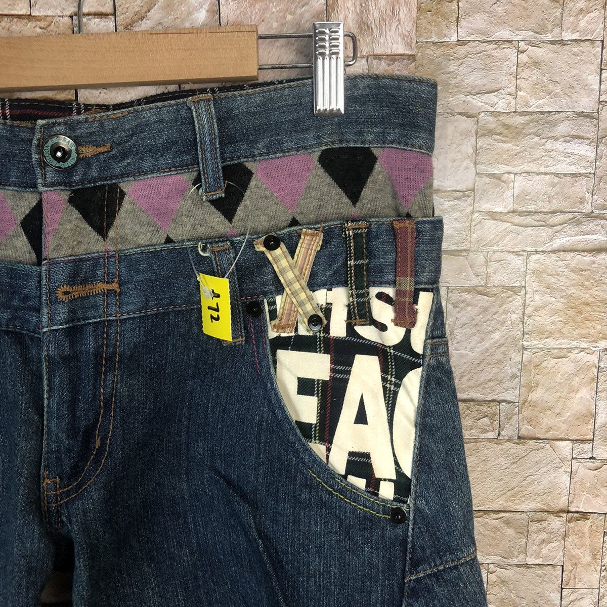 Other Surf Style Double Waist Blue Denim Pants #A72 Size US 31 - 9 Thumbnail