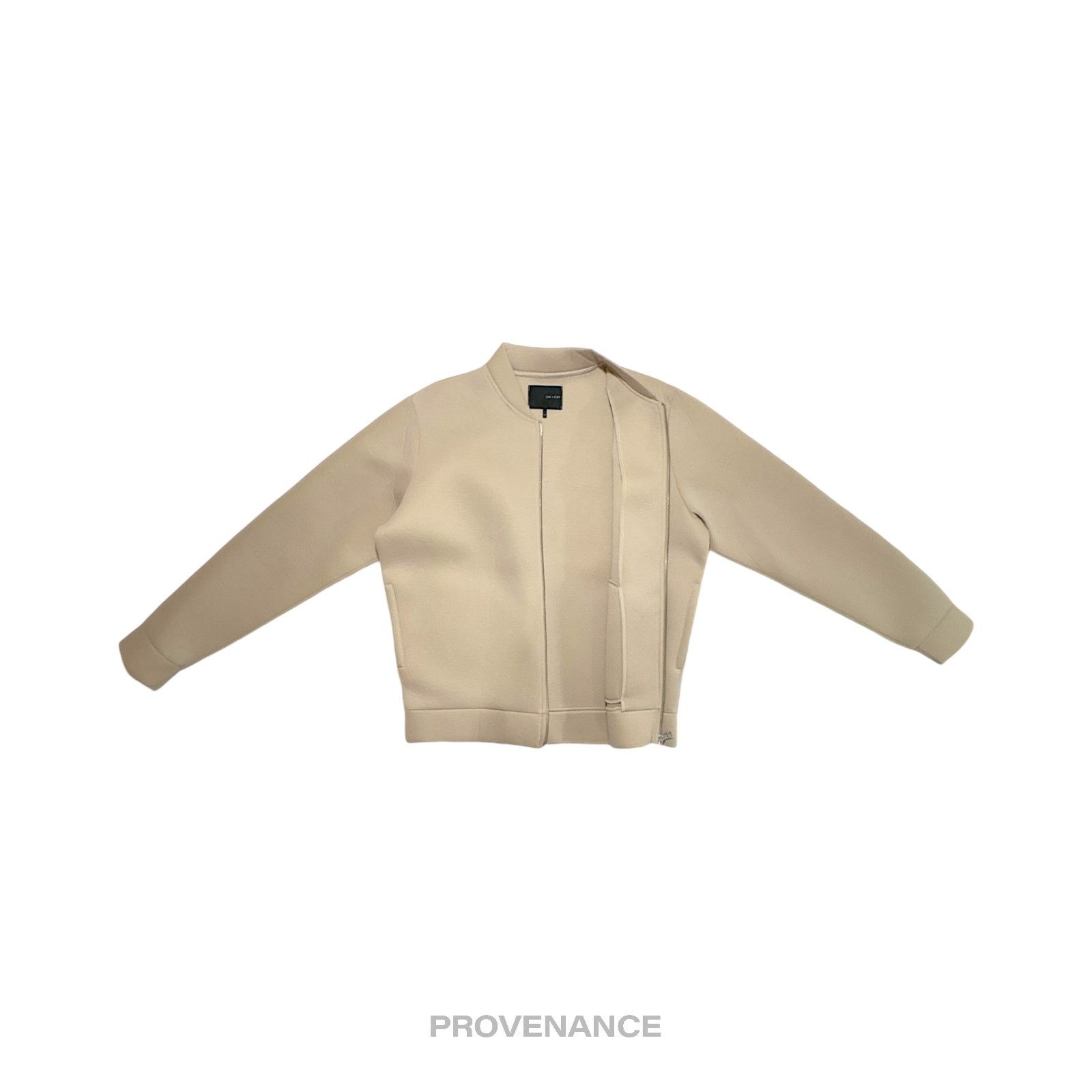 Oak + Fort 🔴 OAK + FORT Structured Bomber Jacket - Beige S Size US S / EU 44-46 / 1 - 4 Thumbnail