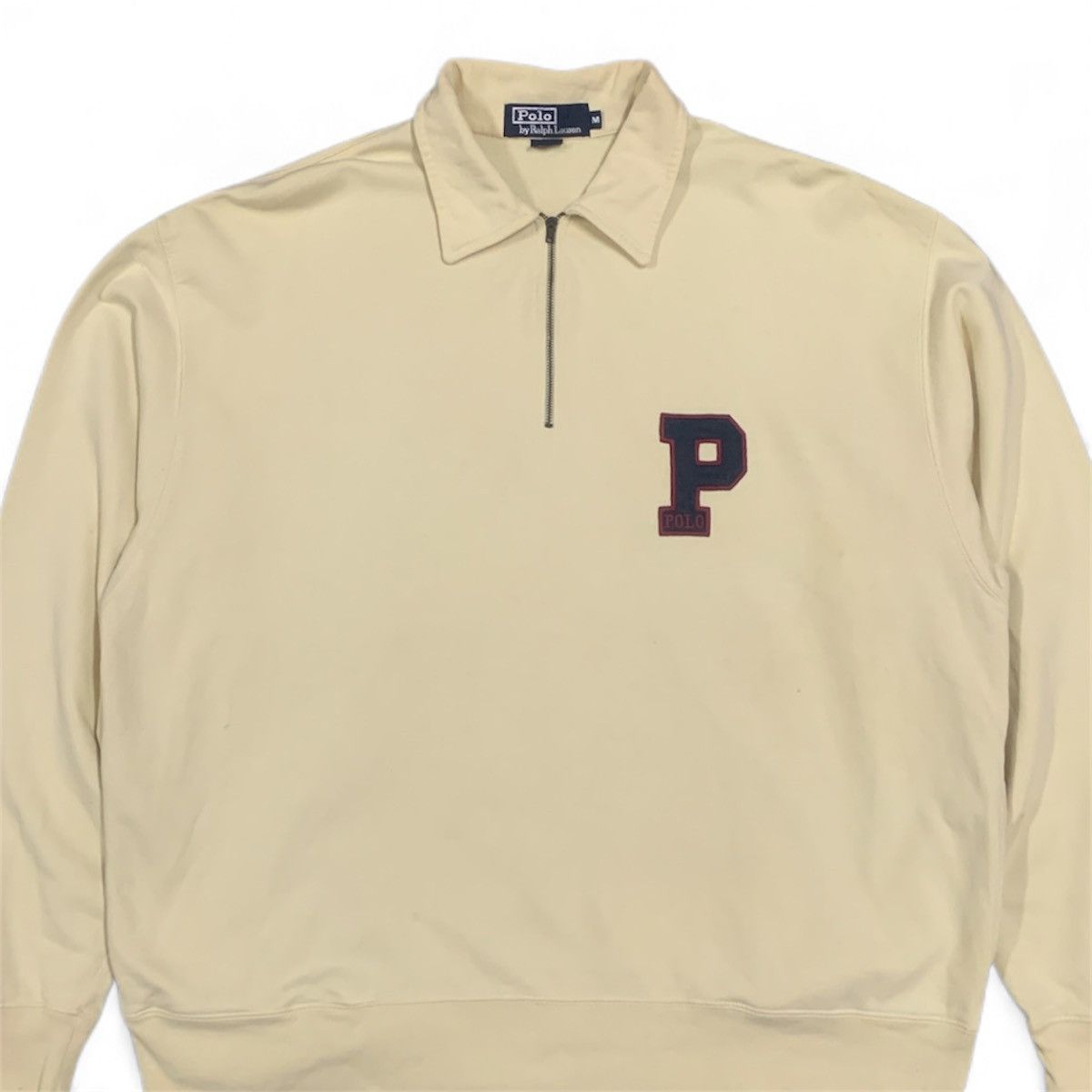 Polo Ralph Lauren Vtg Polo Ralph Lauren P Logo 1/4 Zipper Sweatshirt Size US M / EU 48-50 / 2 - 2 Thumbnail