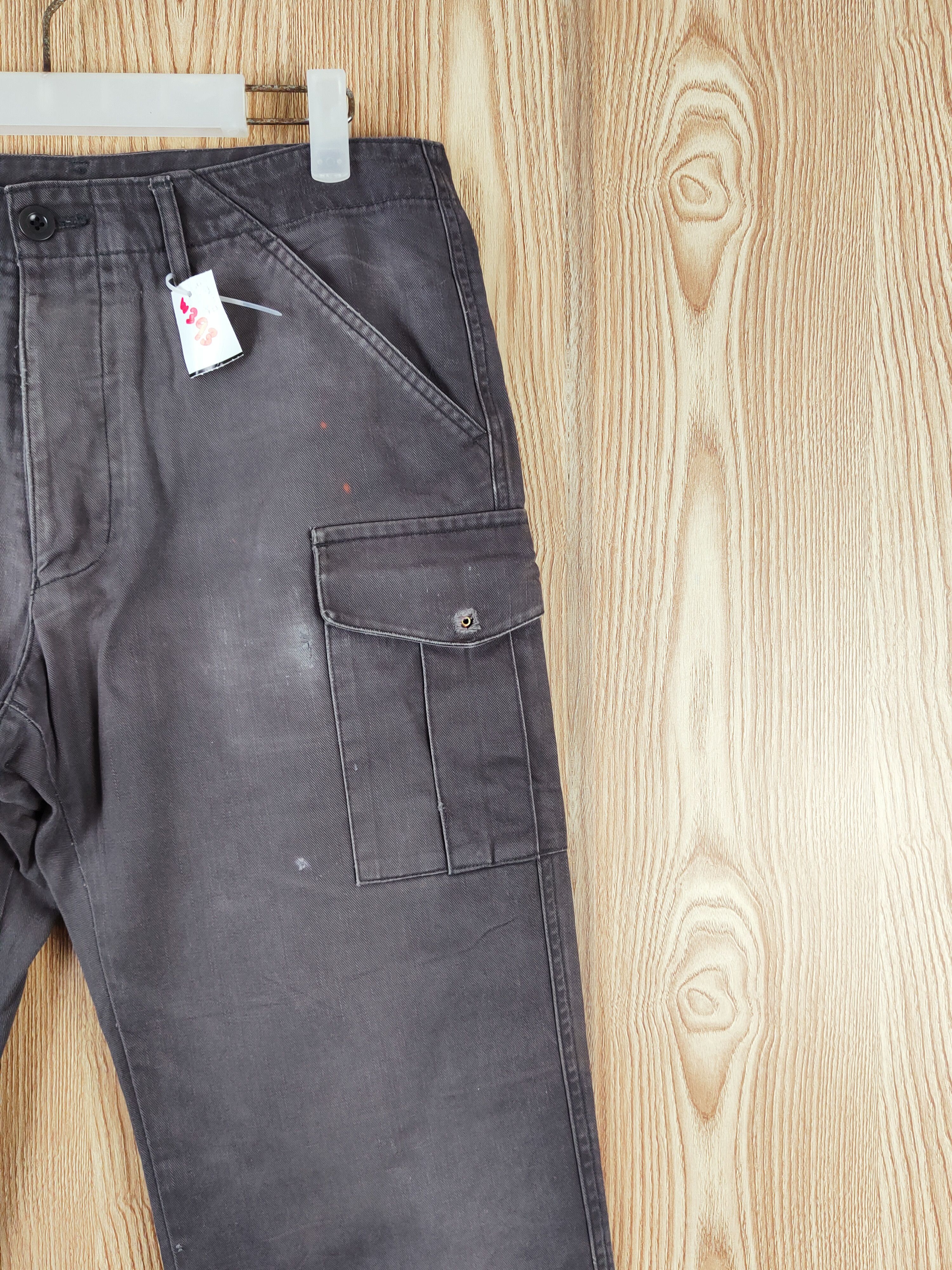 Japanese Brand Tabloid News Dark Blue Faded Multipocket Cargo Pants #W393 Size US 32 / EU 48 - 5 Thumbnail