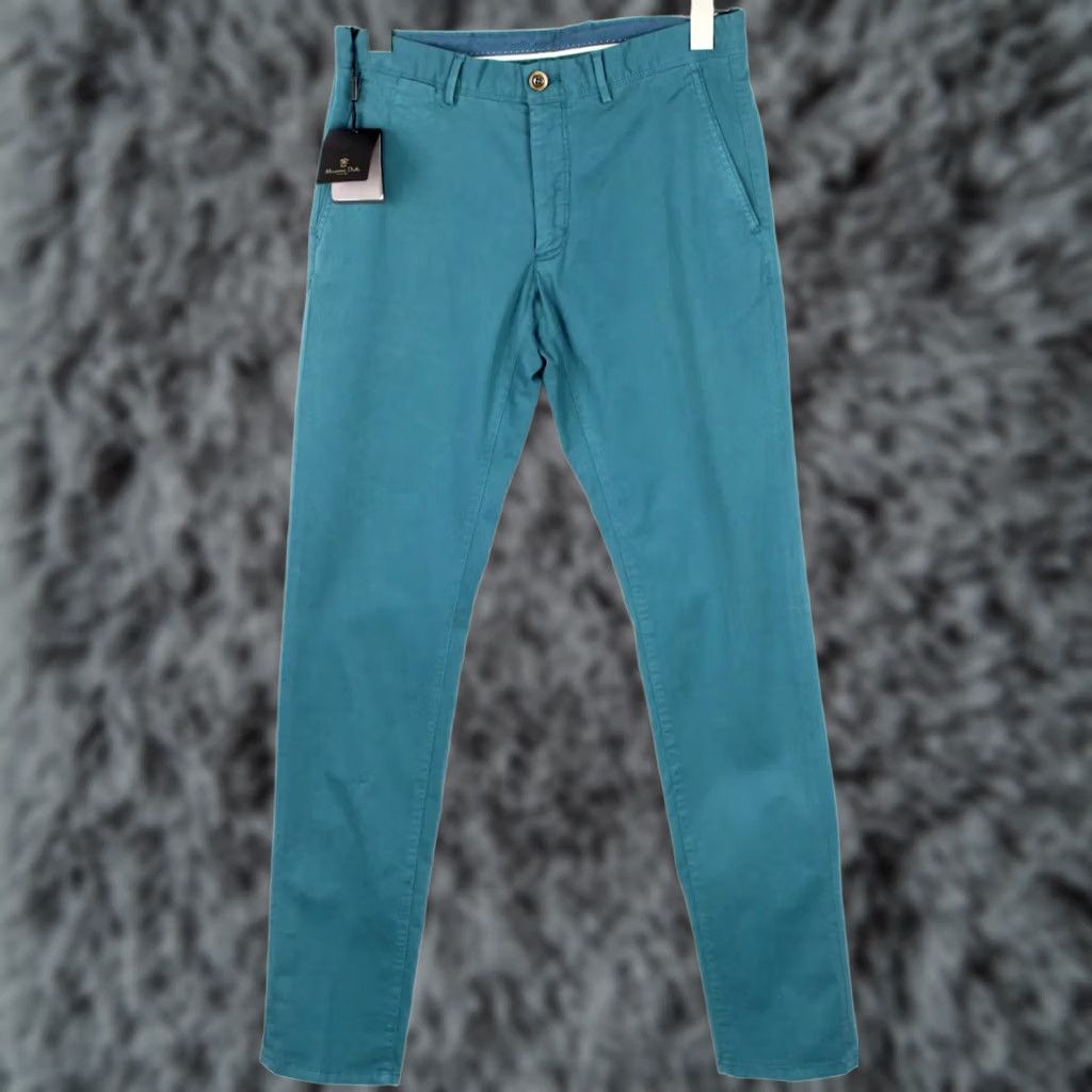 Massimo Dutti Massimo Dutti Slim Fit Trousers Men EU 38 Chino Stretchy Zip Fly Pockets Blue Size US 38 / EU 54 - 1 Thumbnail
