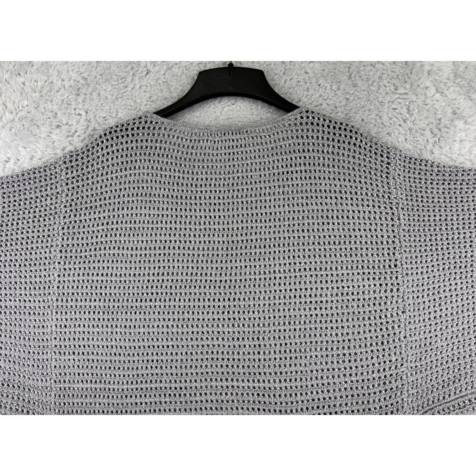 Vintage INC International Concepts Sweater Women's Large Gray Chunky Knit Pullover Viscose Blend Long Sleeve Casual Workwear Menswear Size L / US 10 / IT 46 - 7 Thumbnail