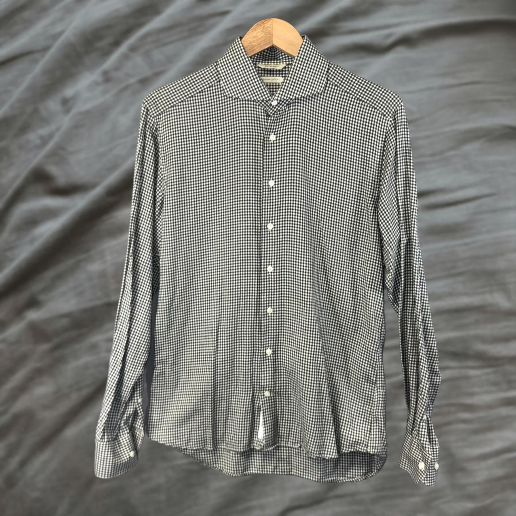 Suitsupply Suitsupply Shirt Men's Size 40 15 3/4 Gingham Egyptian Cotton Long Sleeve Polo Size US L / EU 52-54 / 3 - 1 Thumbnail
