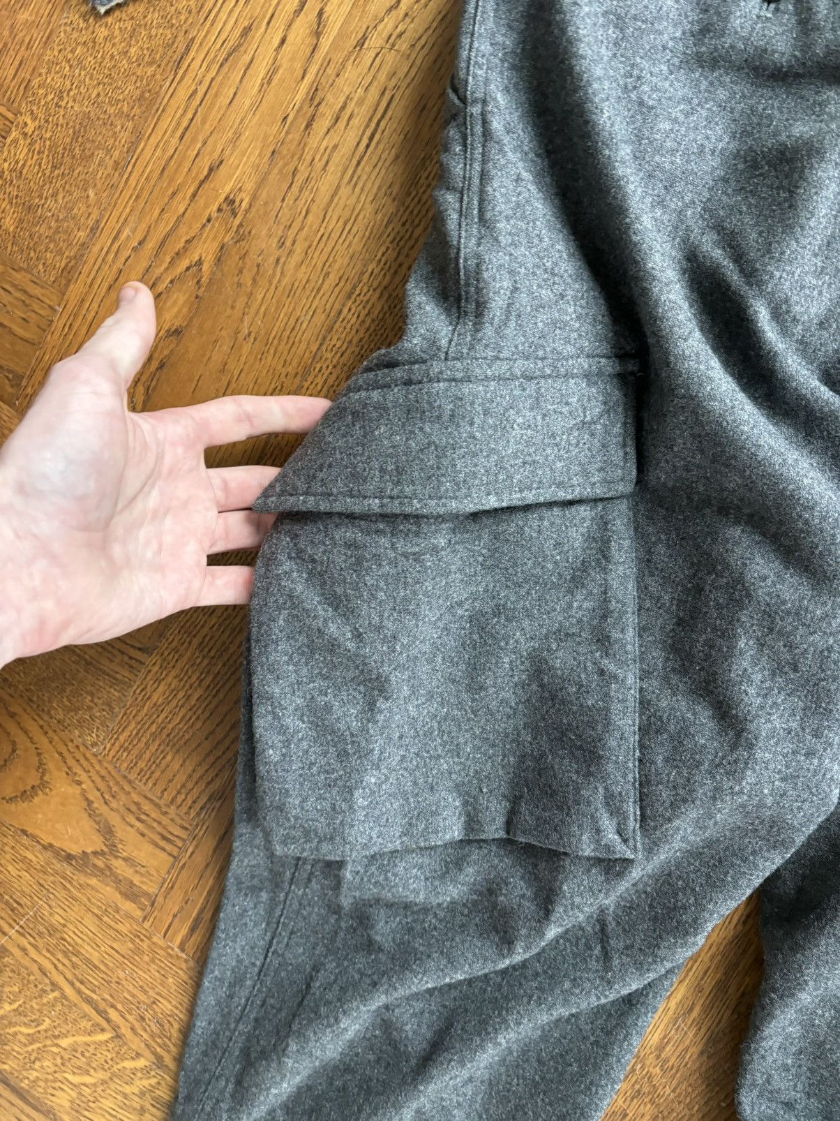 DKNY × Donna Karan × Vintage 1990s DKNY Vintage Cargo Pants Heavyweight Wool 2000s 90s Size US 31 - 13 Thumbnail