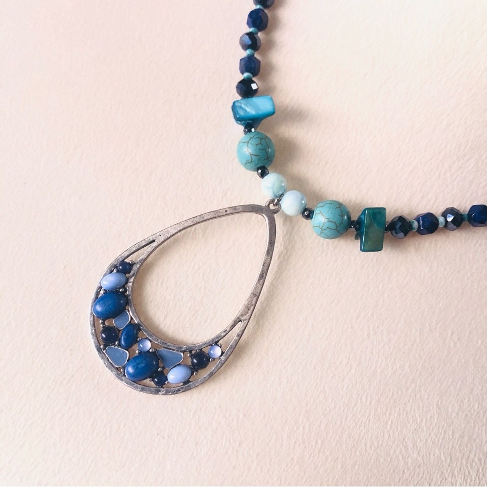 Handmade Handcrafted genuine stone faceted sodalite crystal necklace Size ONE SIZE - 5 Thumbnail