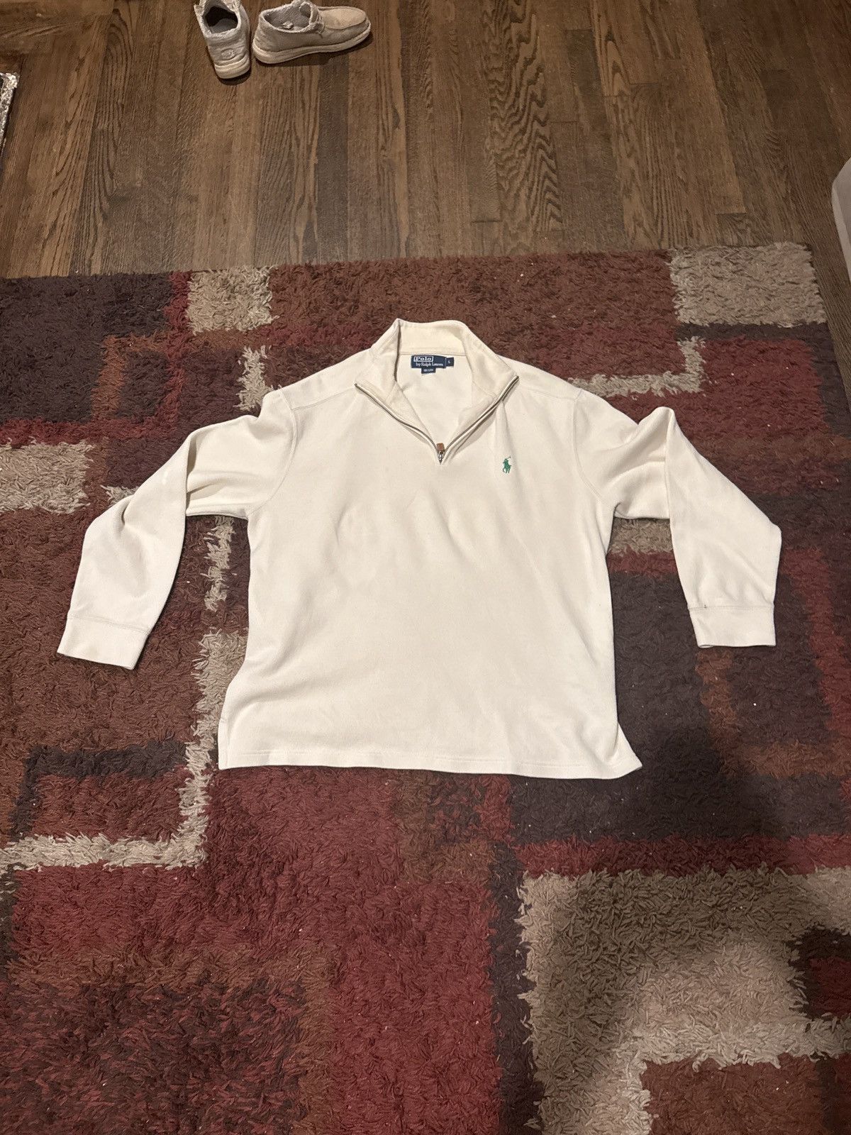Polo Ralph Lauren Vintage Polo Ralph Lauren beige quarter zip sweater Size US L / EU 52-54 / 3 - 1 Thumbnail