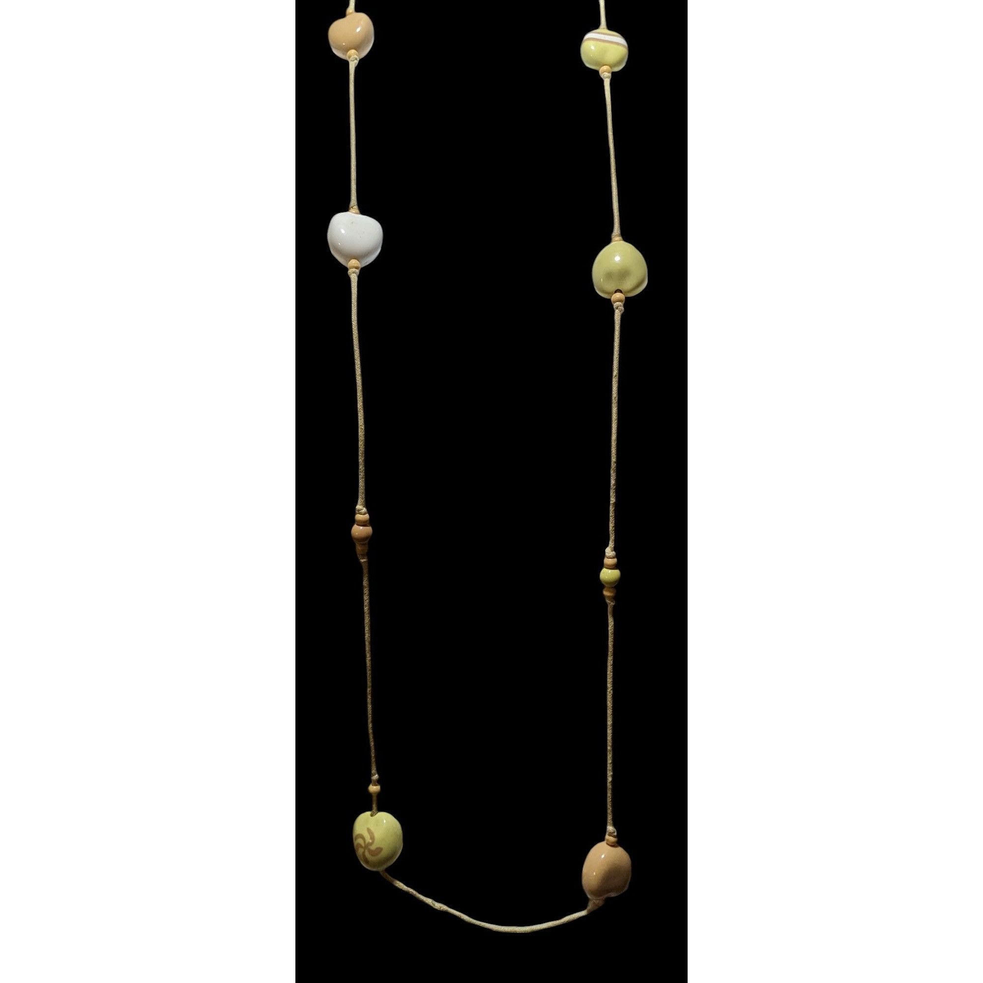 Other Vintage Floral Yellow Kukui Nut Necklace Size ONE SIZE - 2 Thumbnail