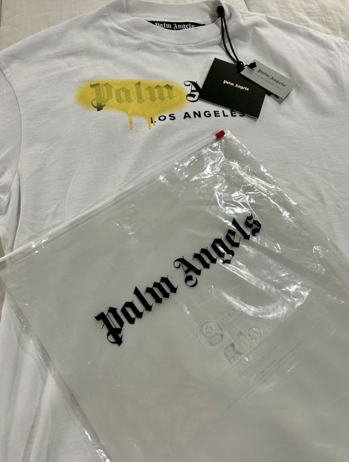 Palm Angels Palm Angels - LA Spray Paint T-Shirt in White Size Large Size US L / EU 52-54 / 3 - 8 Thumbnail