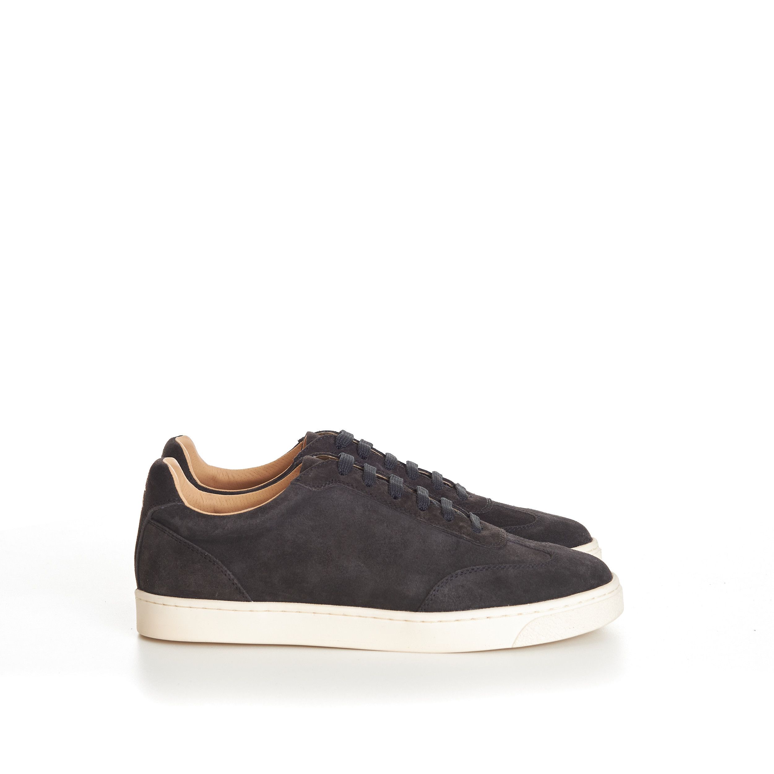 Brunello Cucinelli Anthracite Grey Suede Round Toe Lace-Up Sneakers Size US 7 / EU 40 - 8 Thumbnail