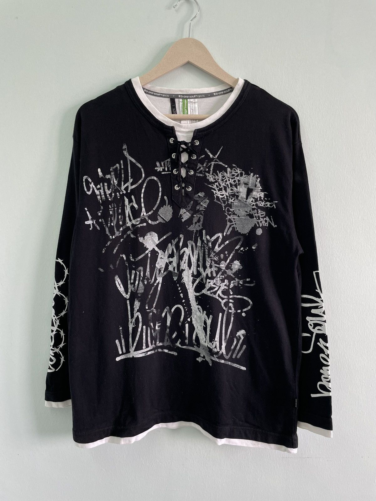 If Six Was Nine Vintage Japanese Brand Poem Double Layer Longsleeve Size US L / EU 52-54 / 3 - 1 Thumbnail