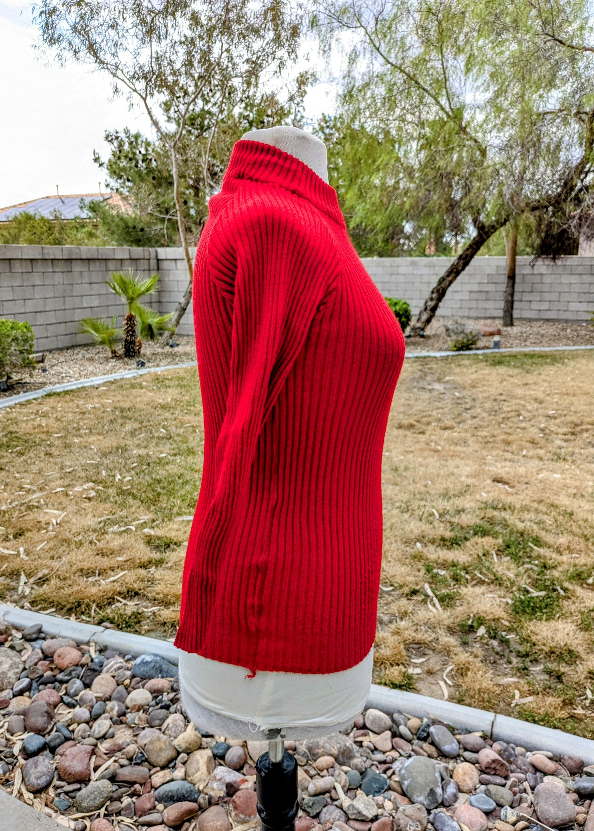 Vintage VTG Petite Ladies Kosugi Ribbed Knit Turtleneck Fitted Top Size L / US 10 / IT 46 - 2 Thumbnail